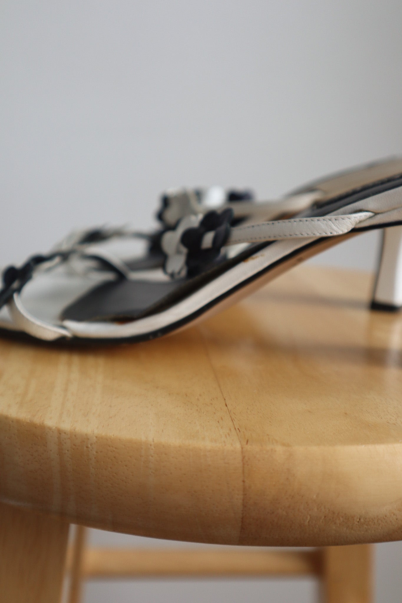 Vintage x Leather Flower Heels (7.5)