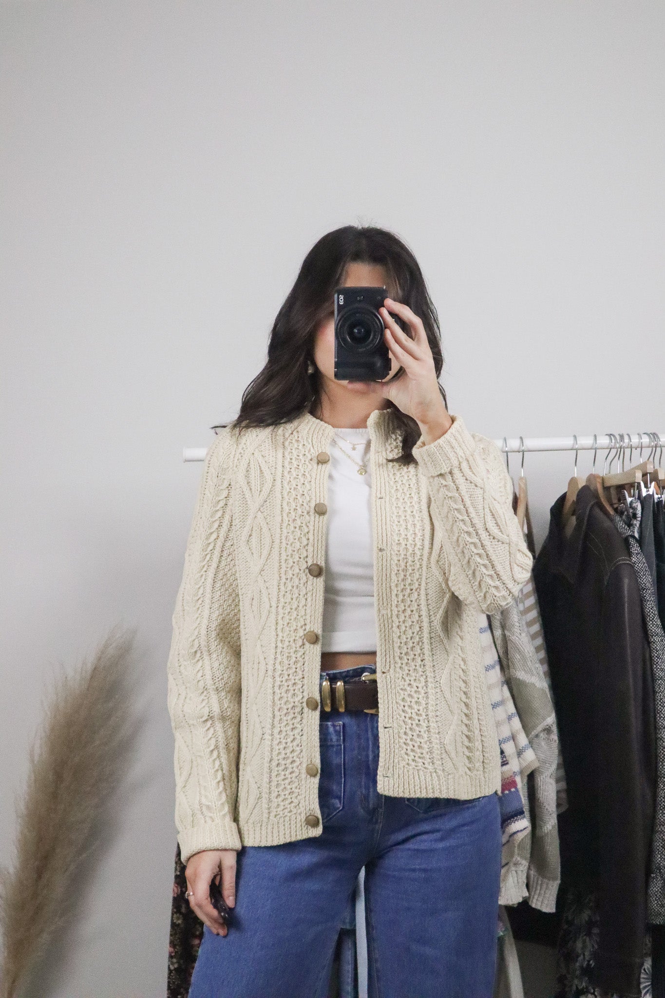 Vintage x Wool Chunky Knit Cardigan (M)