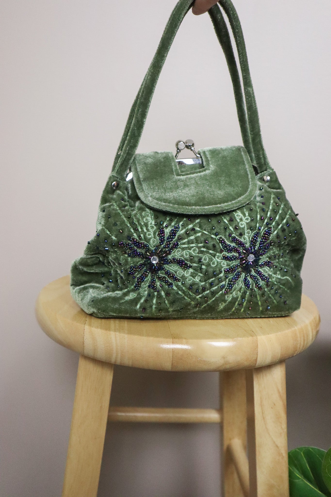 Vintage x Velvet Beaded Purse