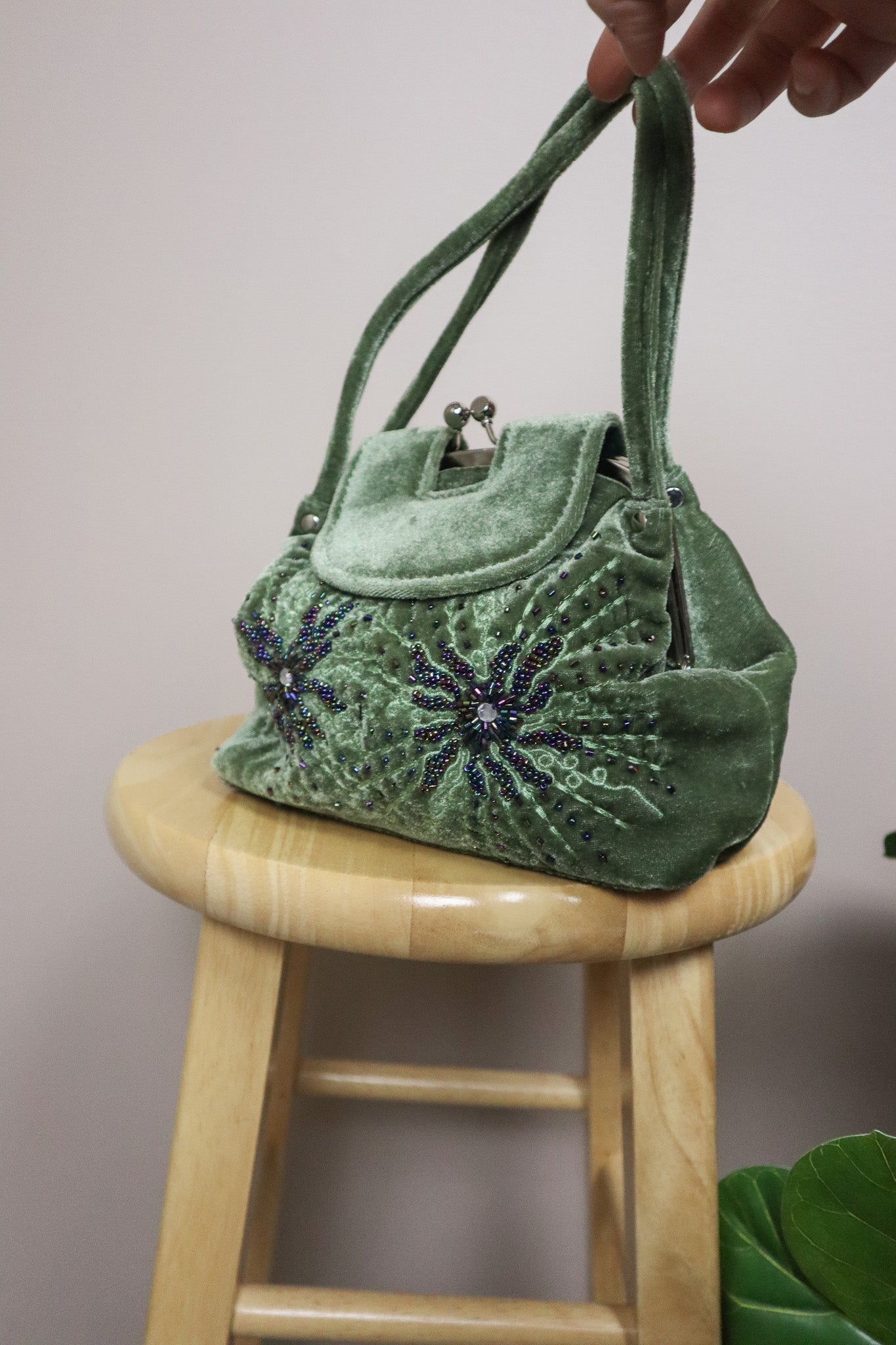 Vintage x Velvet Beaded Purse