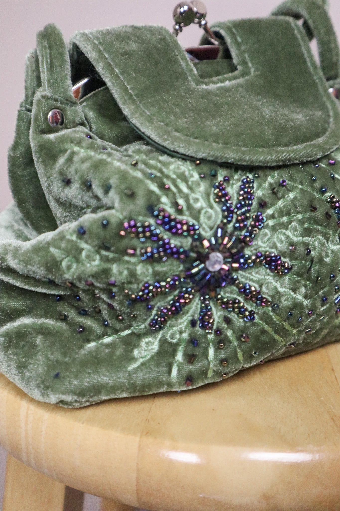Vintage x Velvet Beaded Purse