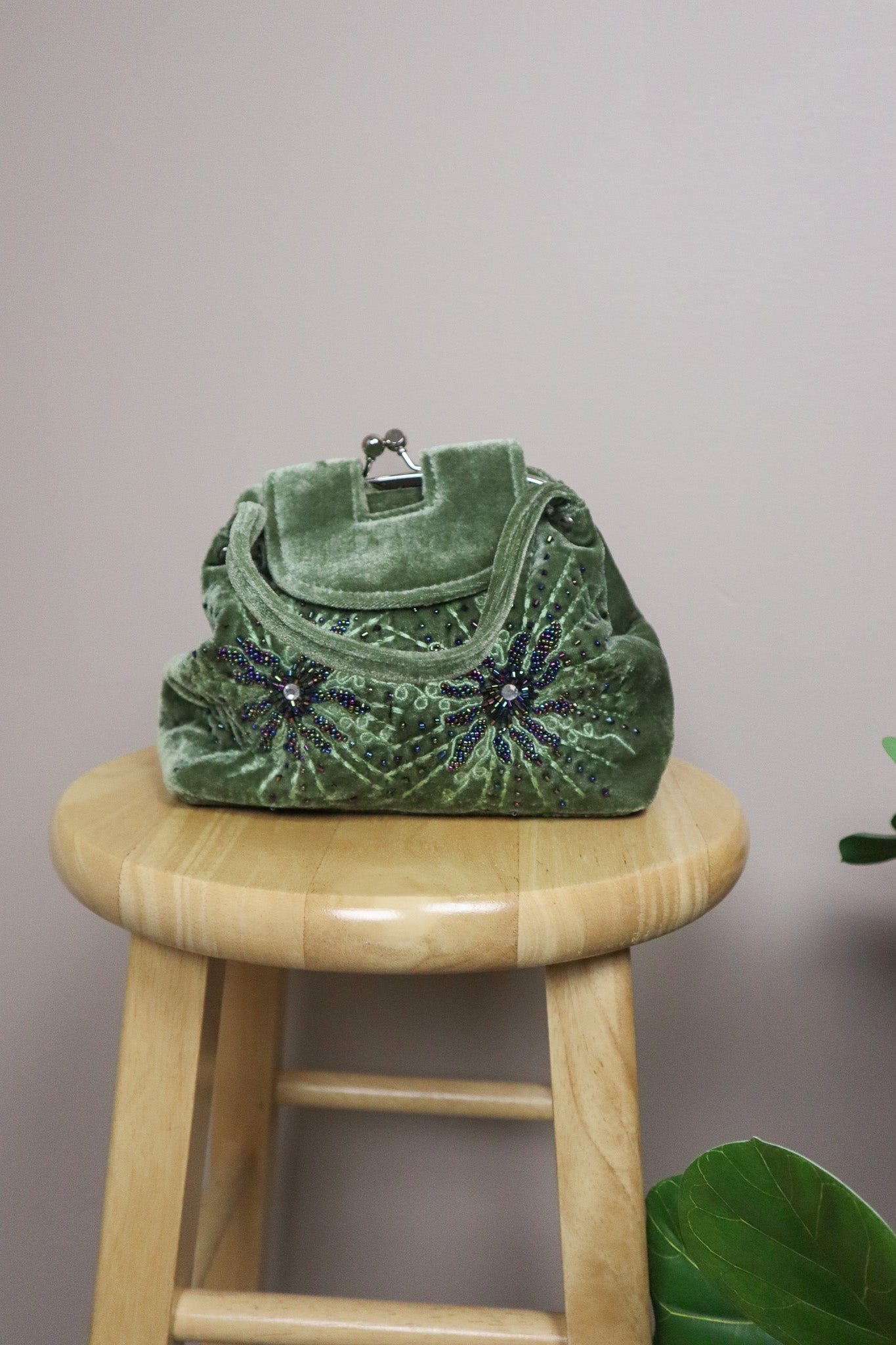 Vintage x Velvet Beaded Purse