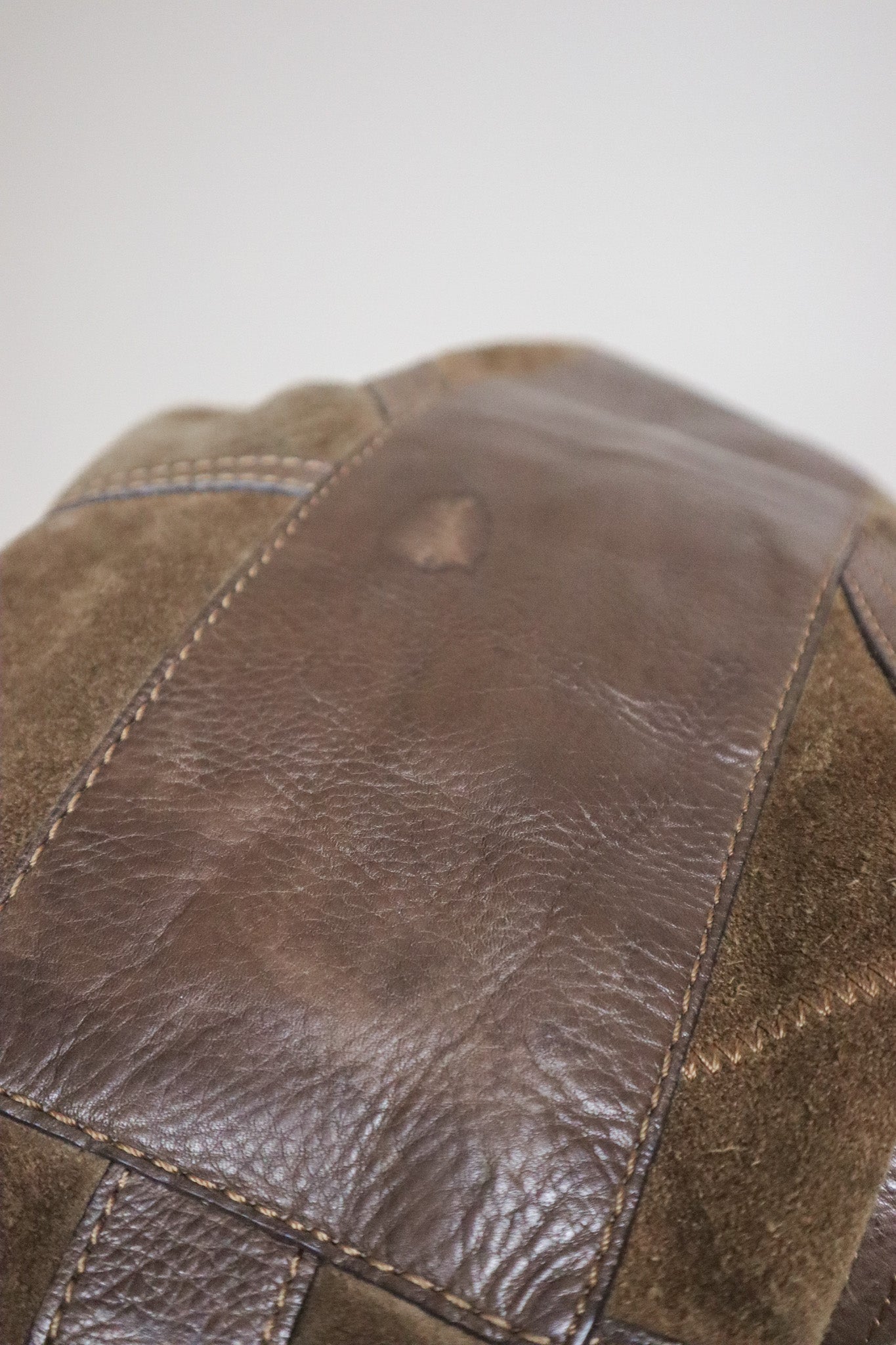 Vintage x Suede Patchwork Hobo Bag
