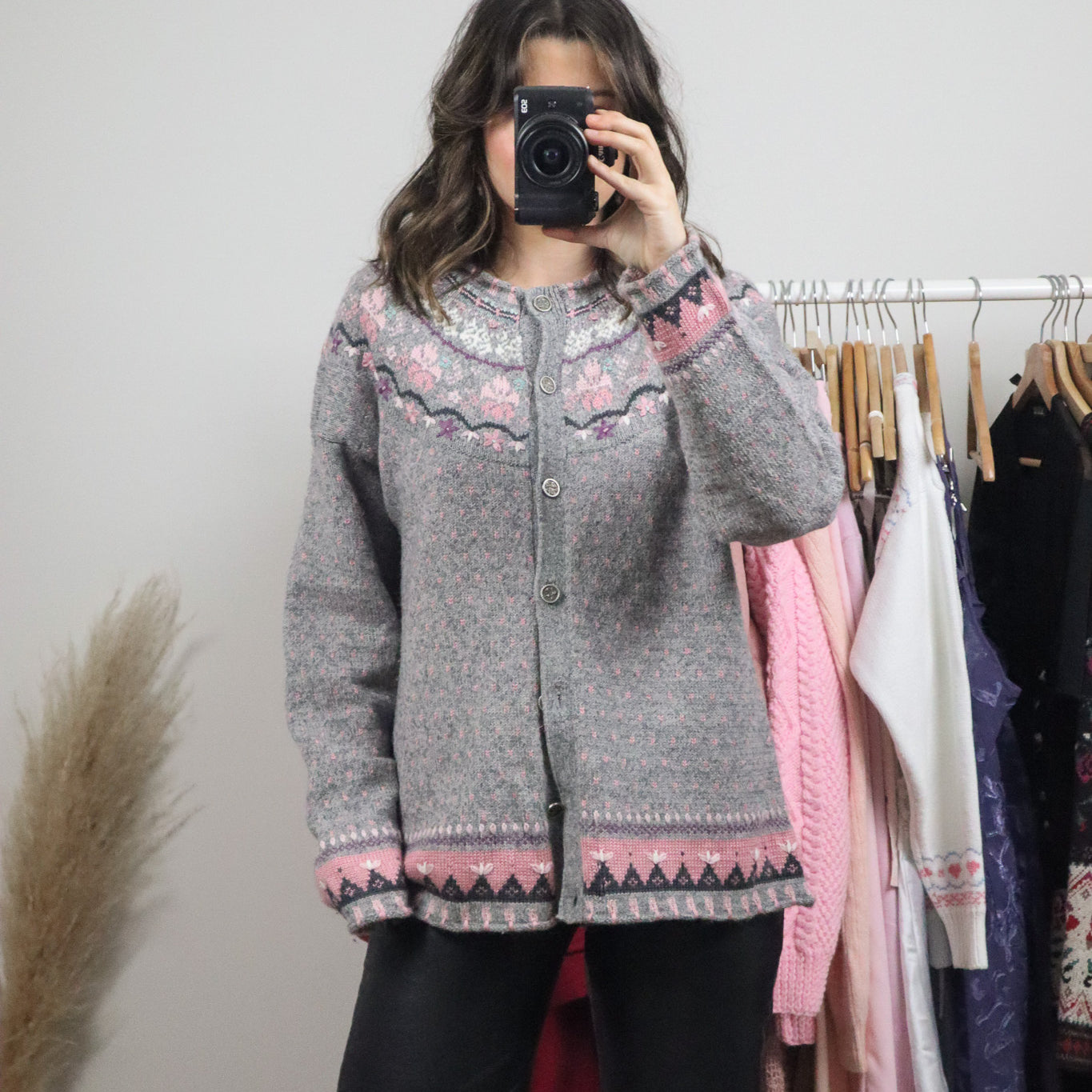Vintage x Wool Blend Embroidered Cardigan (L/XL)