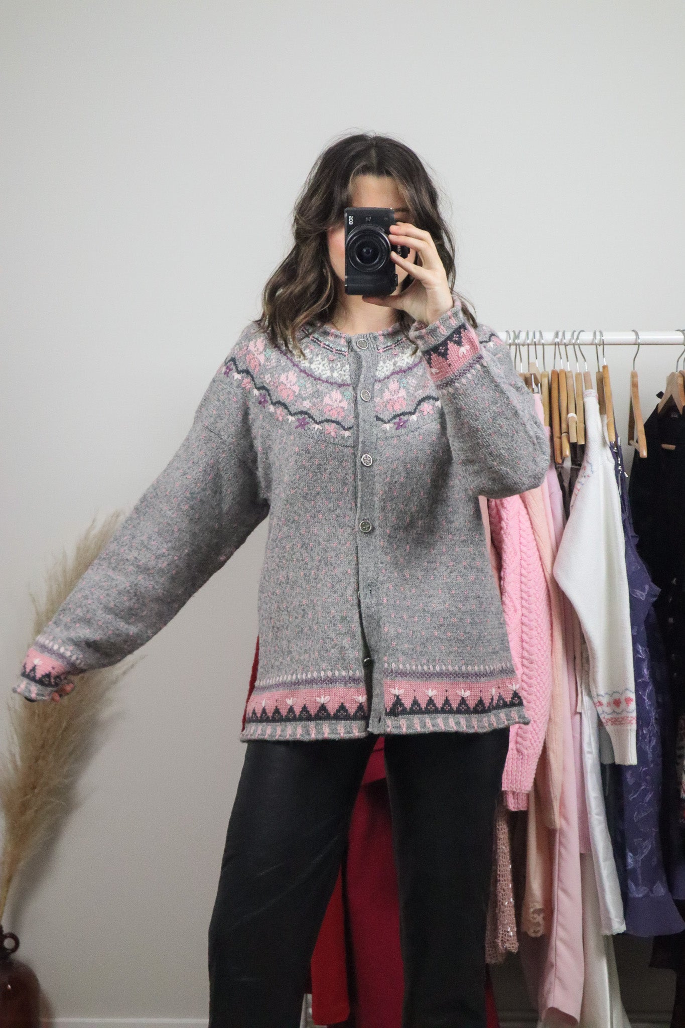 Vintage x Wool Blend Embroidered Cardigan (L/XL)