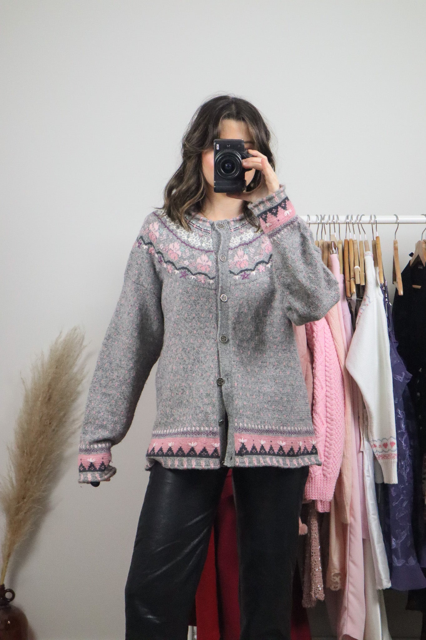 Vintage x Wool Blend Embroidered Cardigan (L/XL)