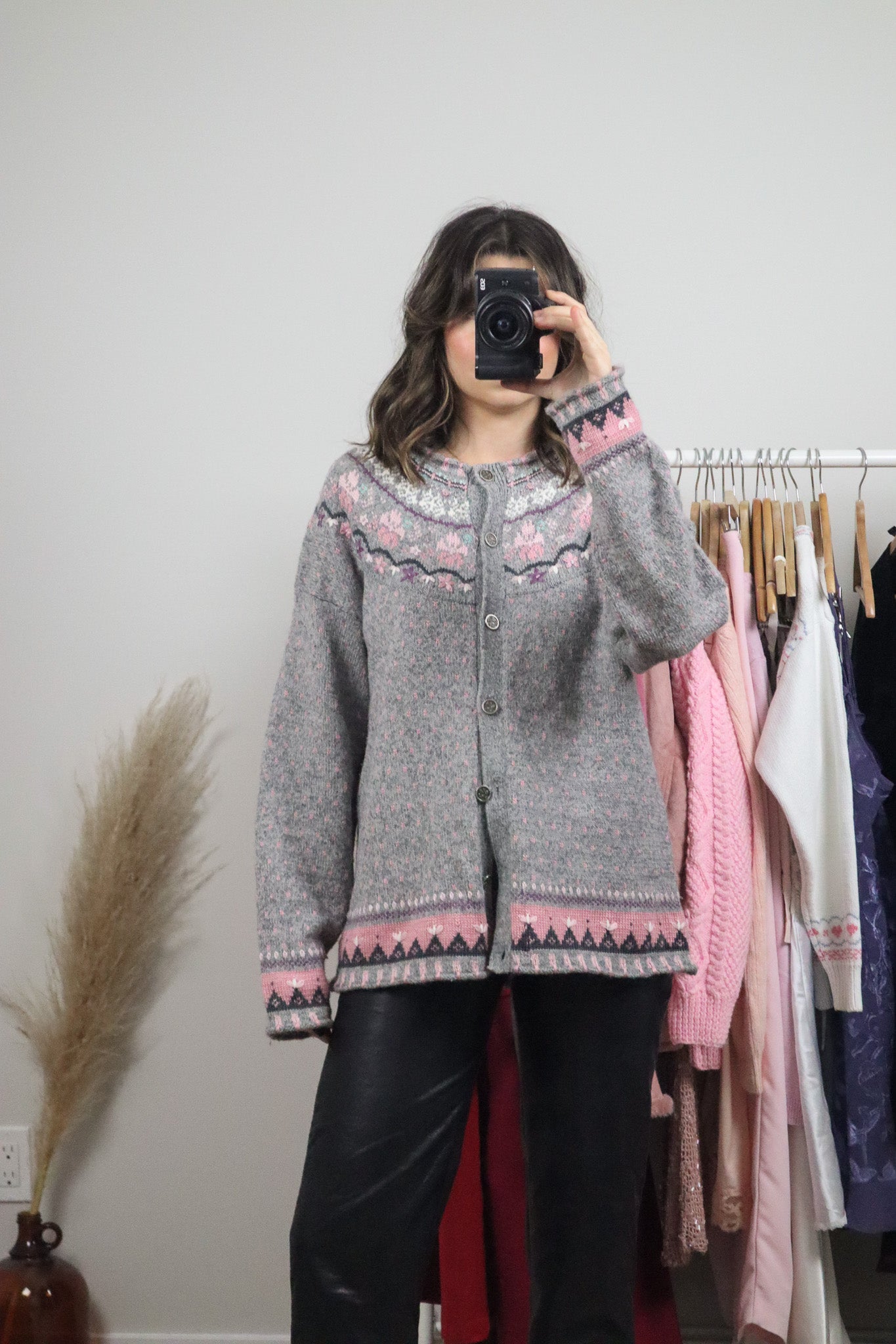 Vintage x Wool Blend Embroidered Cardigan (L/XL)