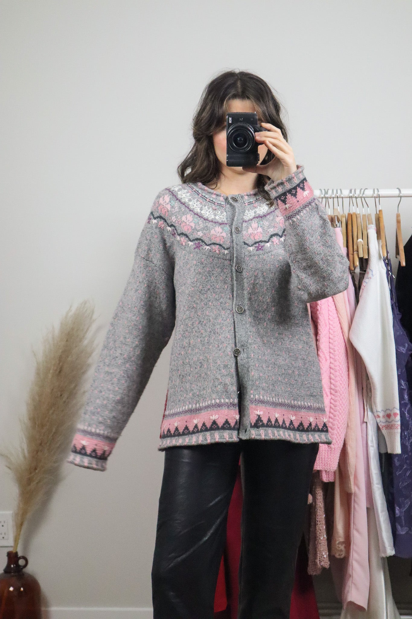 Vintage x Wool Blend Embroidered Cardigan (L/XL)