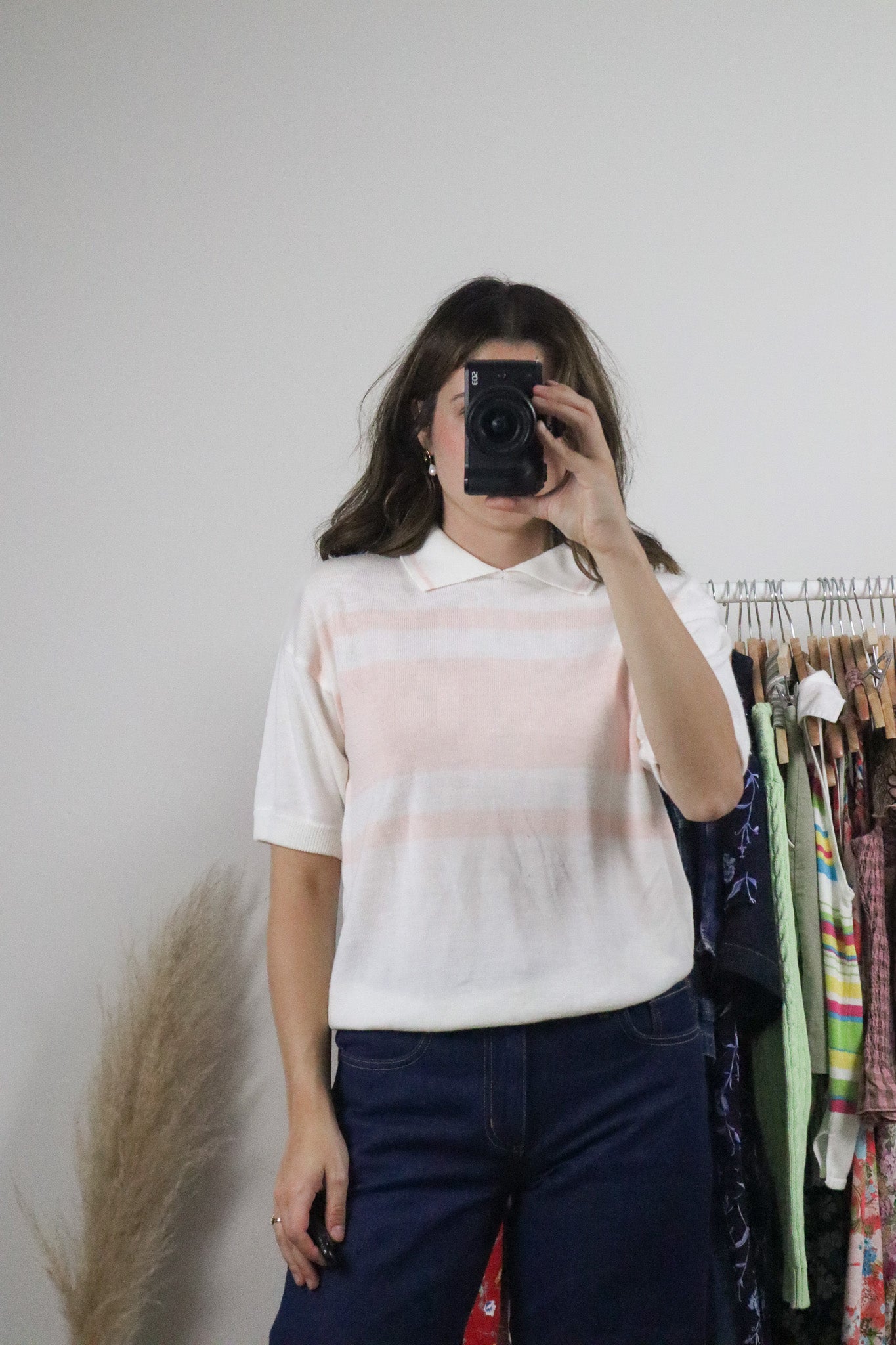 Vintage x Collared Striped Top (M)