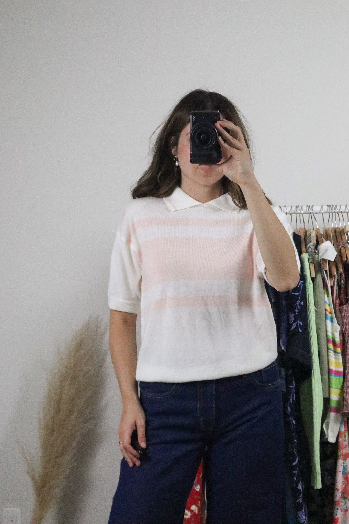 Vintage x Collared Striped Top (M)