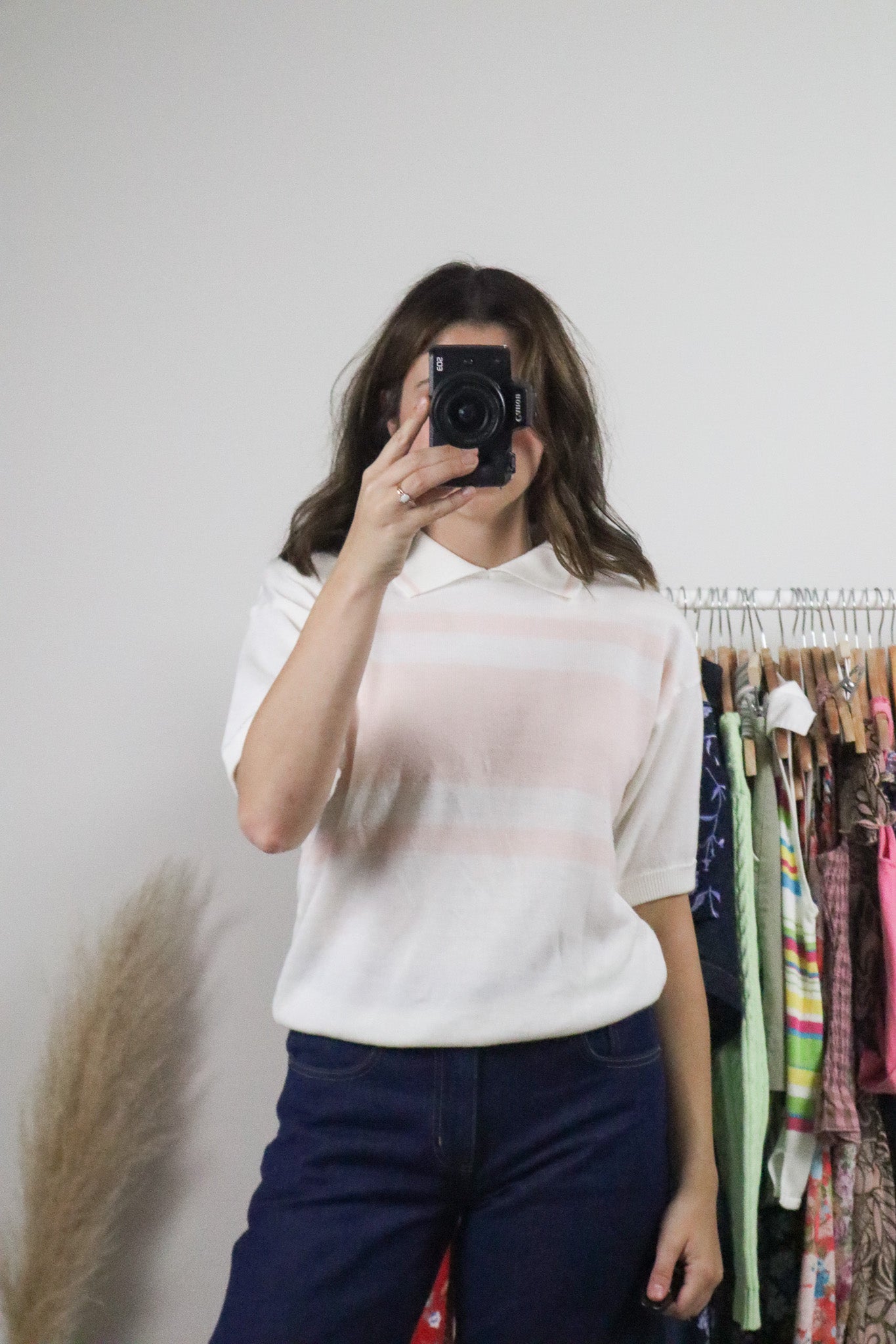 Vintage x Collared Striped Top (M)