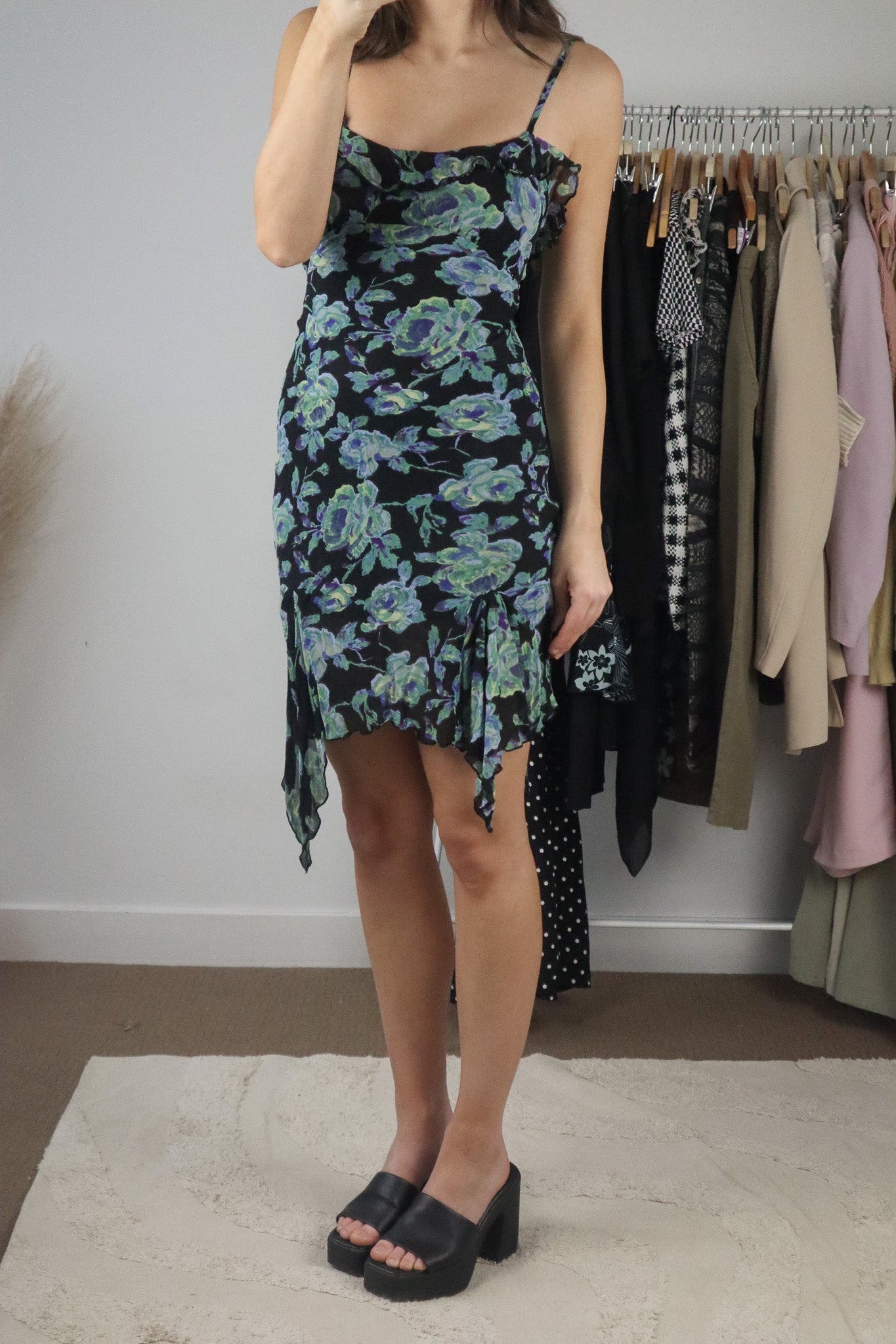 Vintage x Floral Midi Dress (XS)