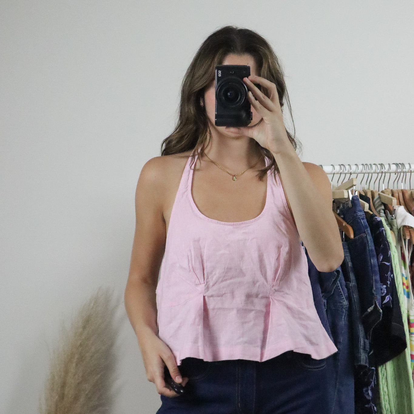 NWT x Free People x Linen/Cotton Cropped Halter (M)