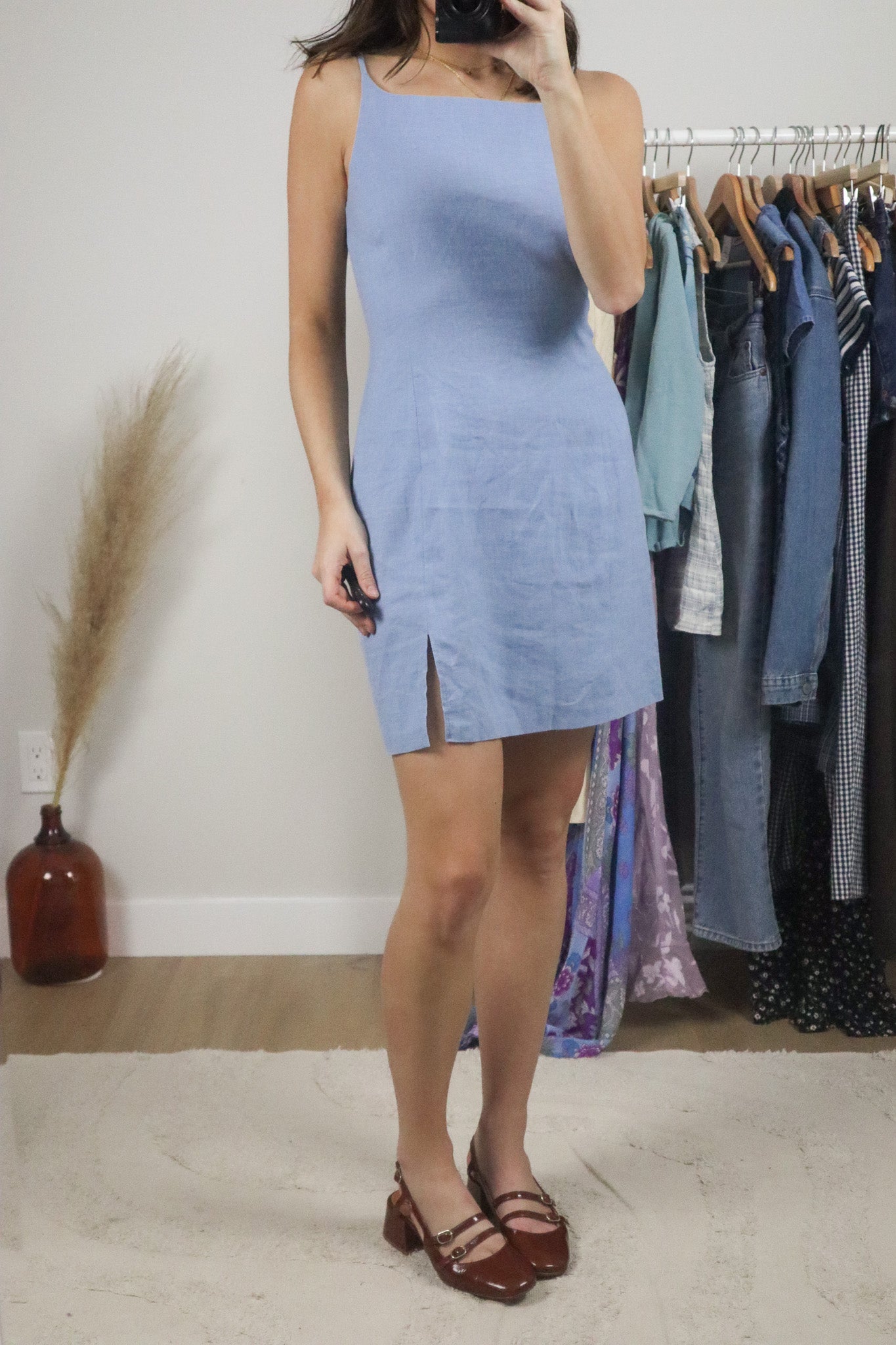 Made in Canada x Vintage x Linen High-Neck Dress (6)