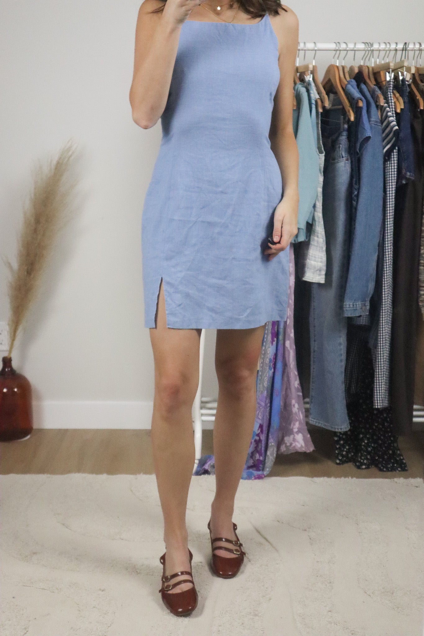 Made in Canada x Vintage x Linen High-Neck Dress (6)