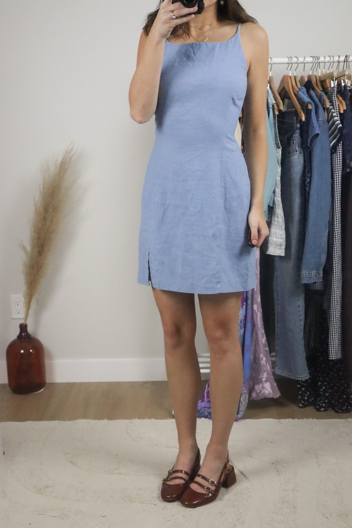 Made in Canada x Vintage x Linen High-Neck Dress (6)