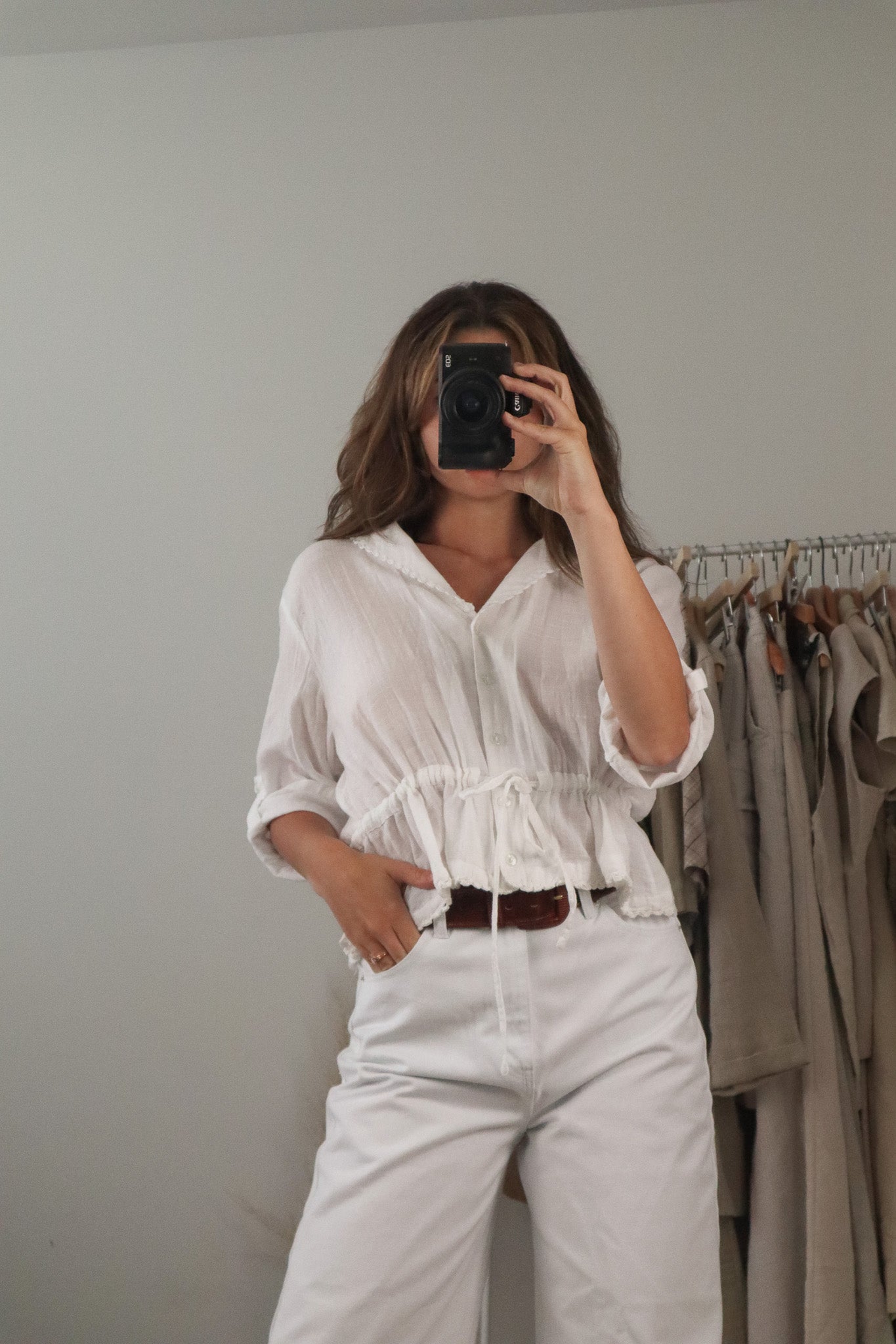 Vintage x Collared Button Up Blouse (M/L)