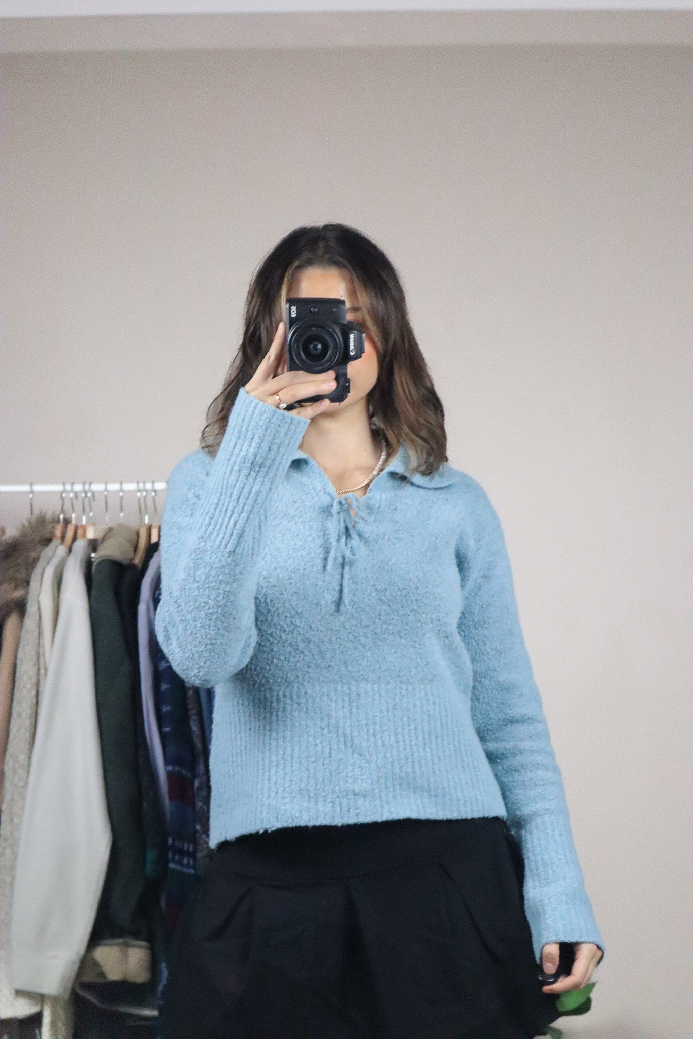 Made in Korea x Vintage x Wool Blend Collared Knit (S/M)