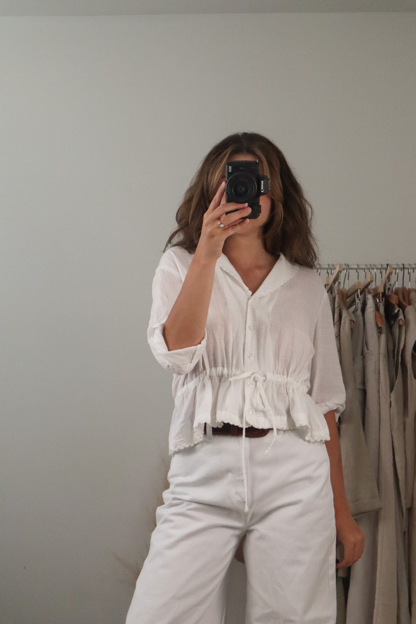 Vintage x Collared Button Up Blouse (M/L)