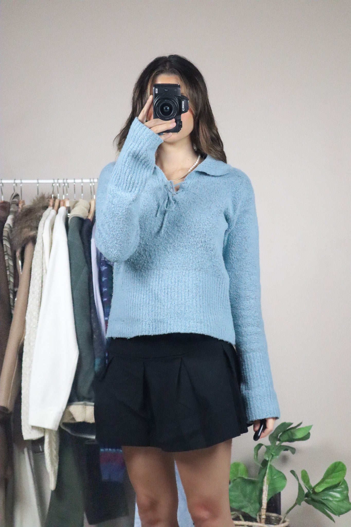 Made in Korea x Vintage x Wool Blend Collared Knit (S/M)
