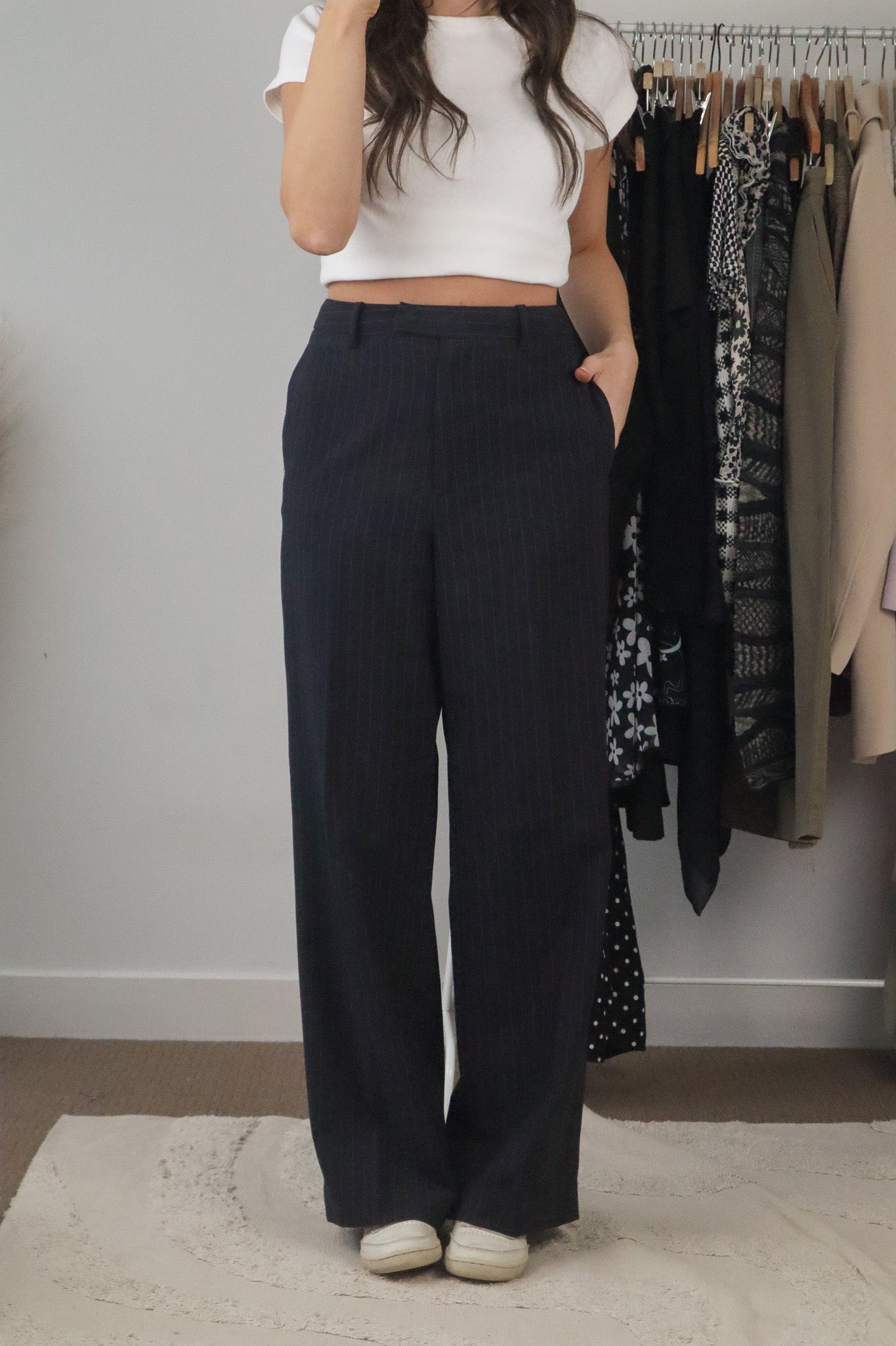Vintage x Pinstripe Wide Leg Pants (29)