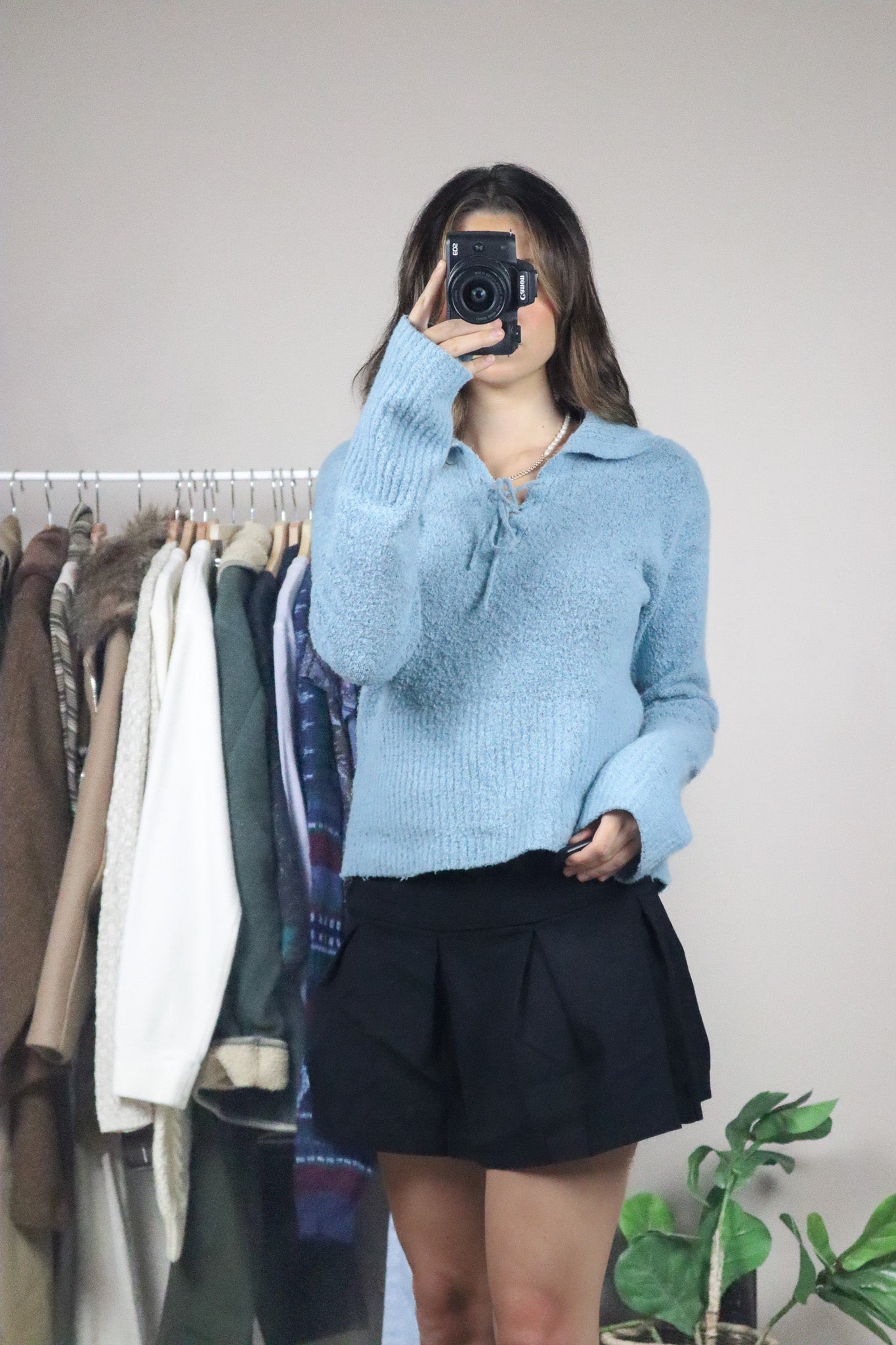 Made in Korea x Vintage x Wool Blend Collared Knit (S/M)