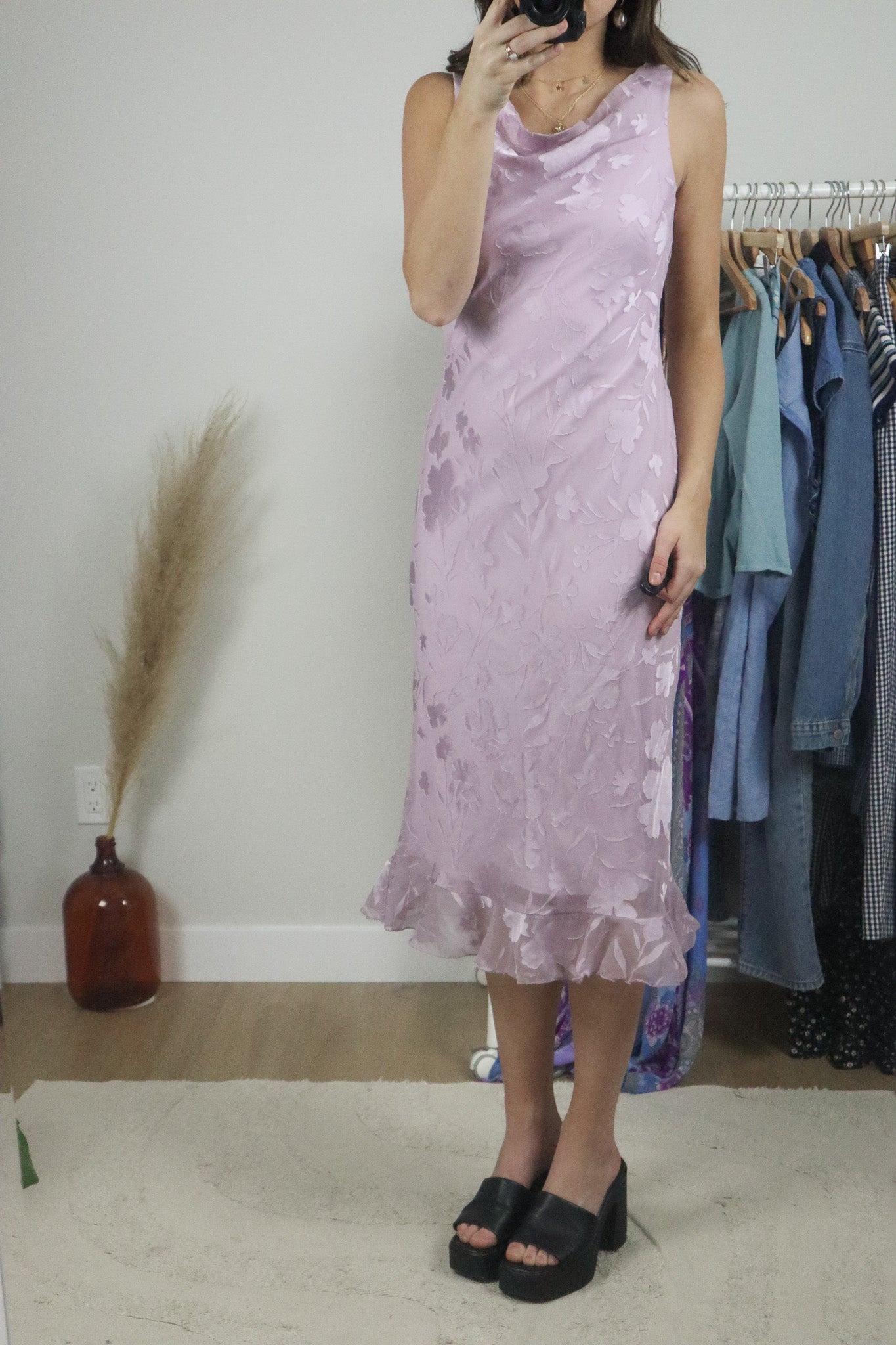 Made in Canada x Vintage x Cowl Neck Midi Dress (6)