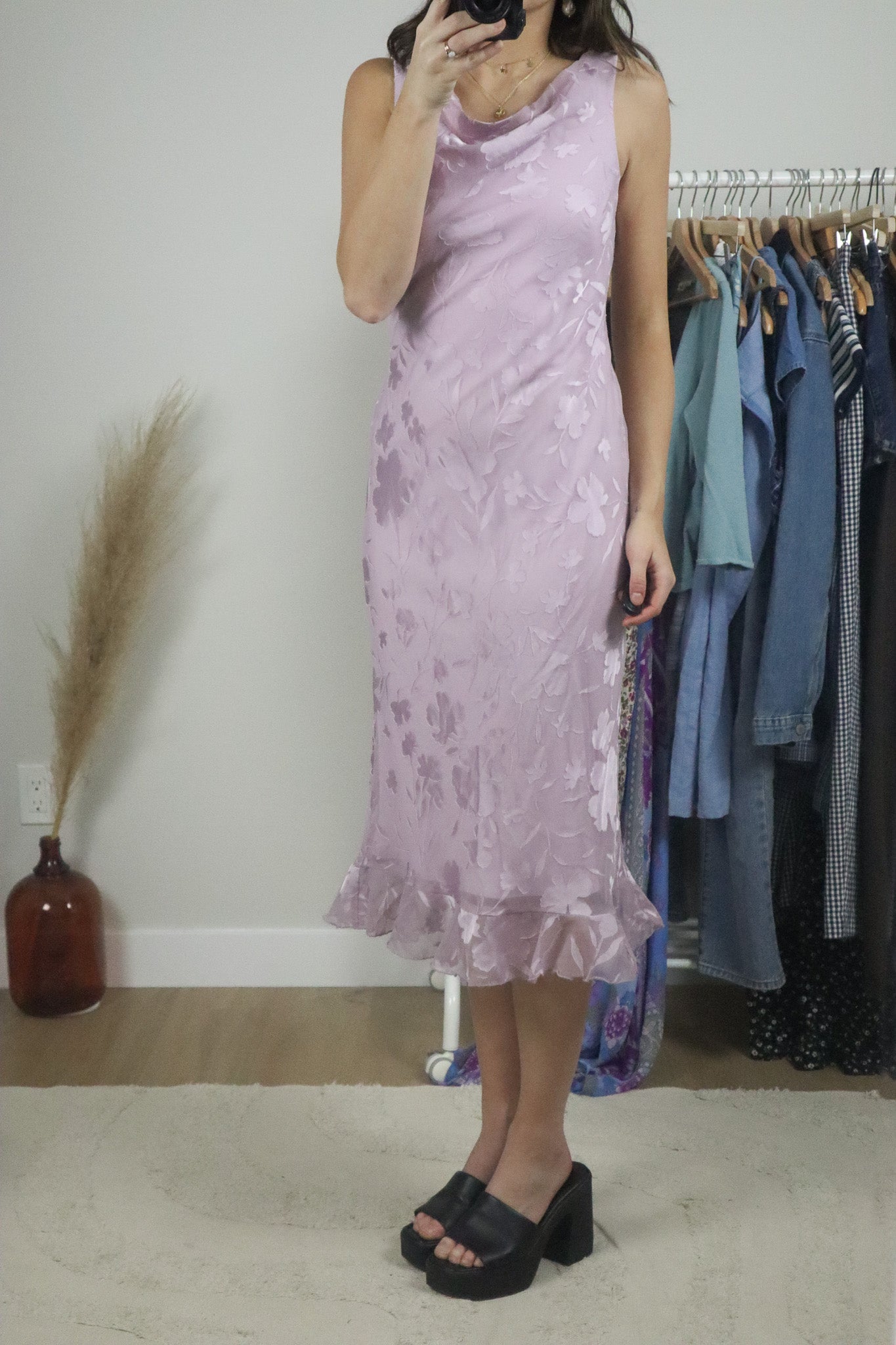 Made in Canada x Vintage x Cowl Neck Midi Dress (6)