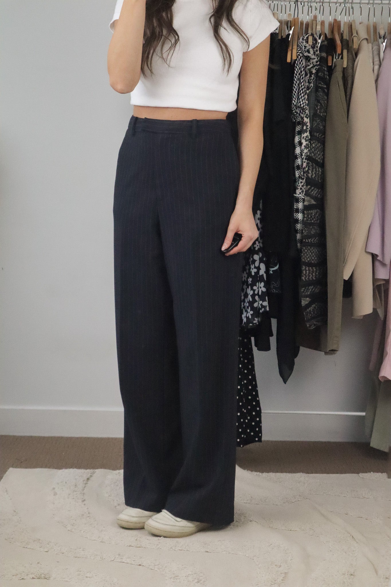 Vintage x Pinstripe Wide Leg Pants (29)