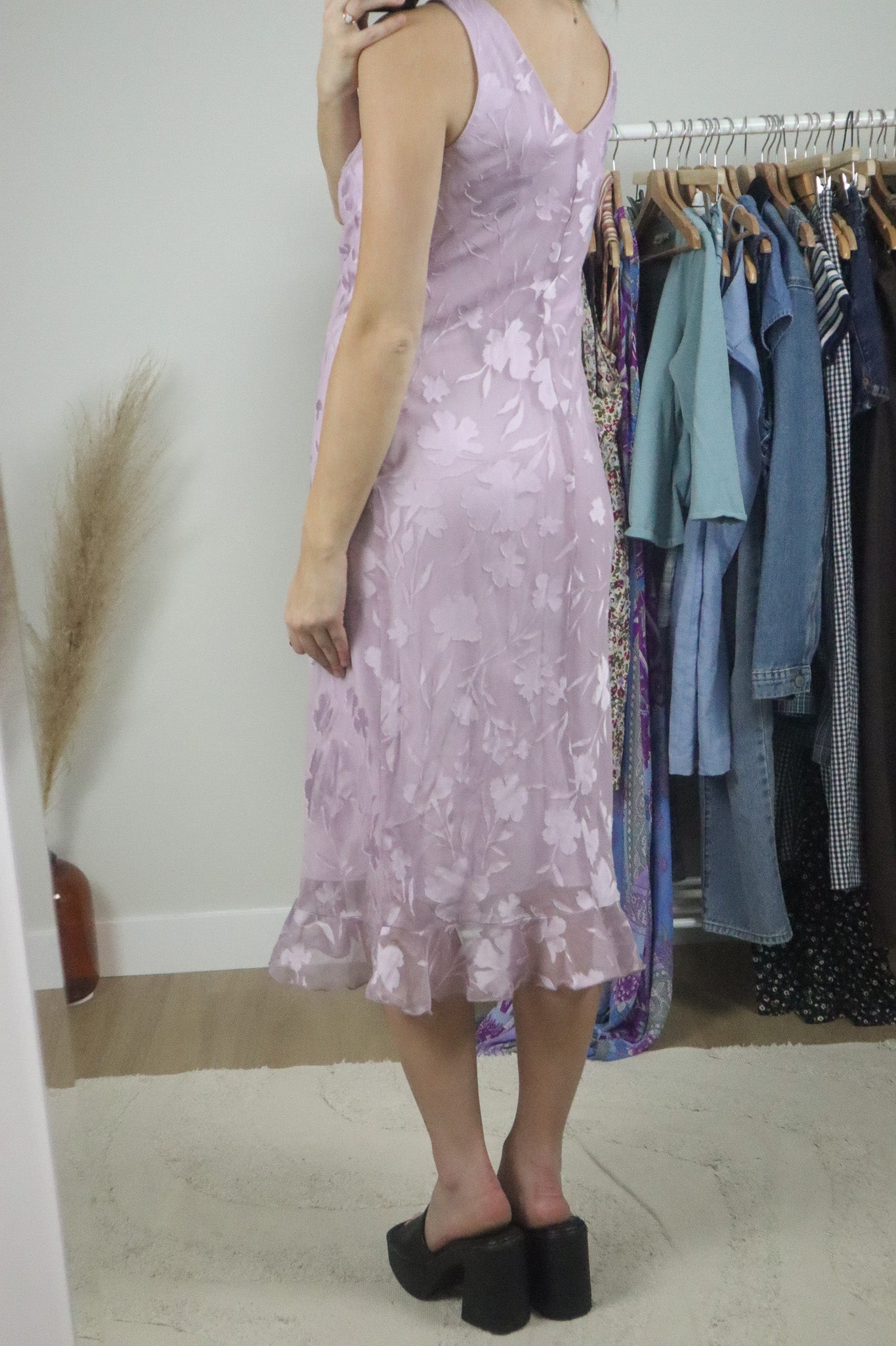 Made in Canada x Vintage x Cowl Neck Midi Dress (6)