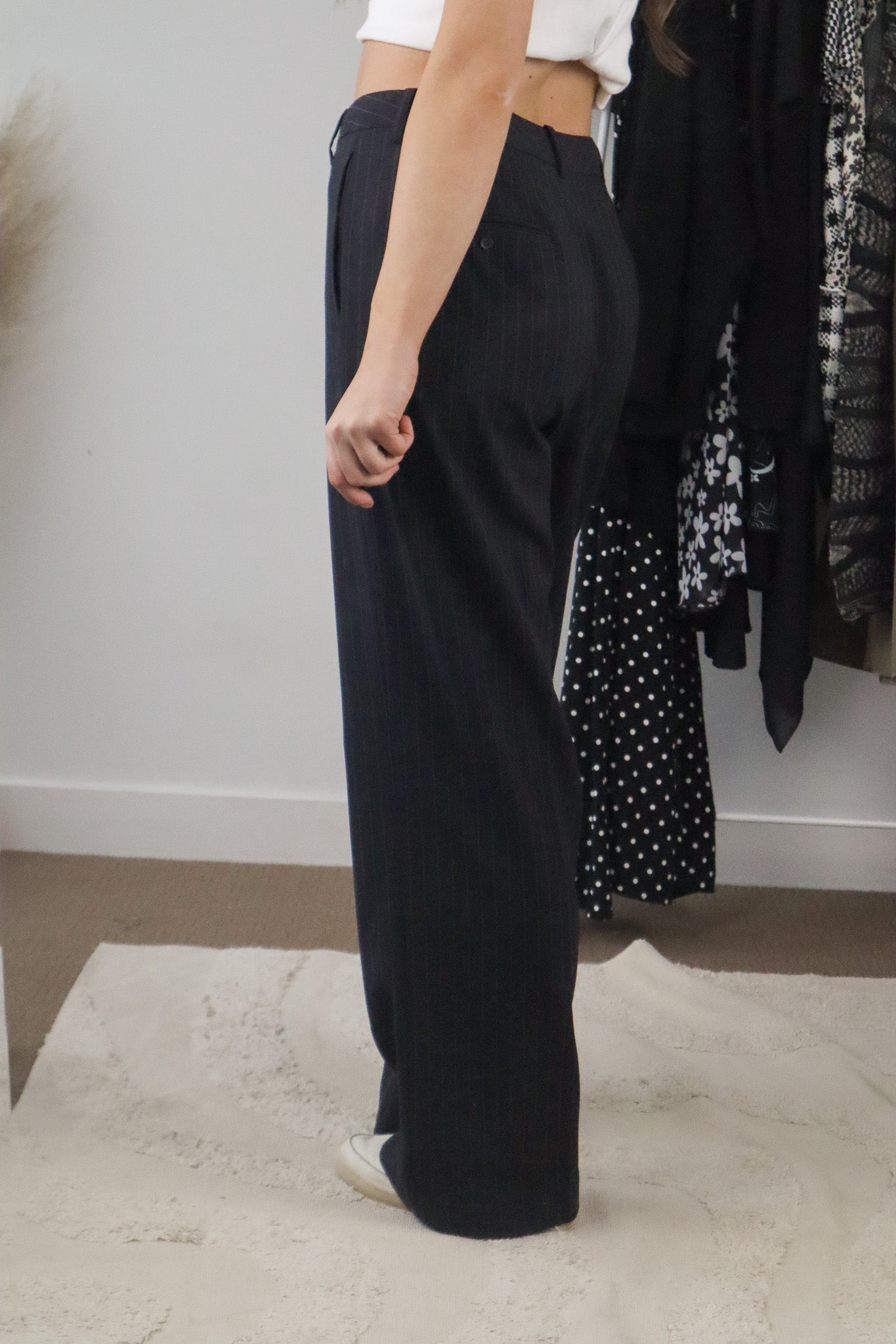 Vintage x Pinstripe Wide Leg Pants (29)