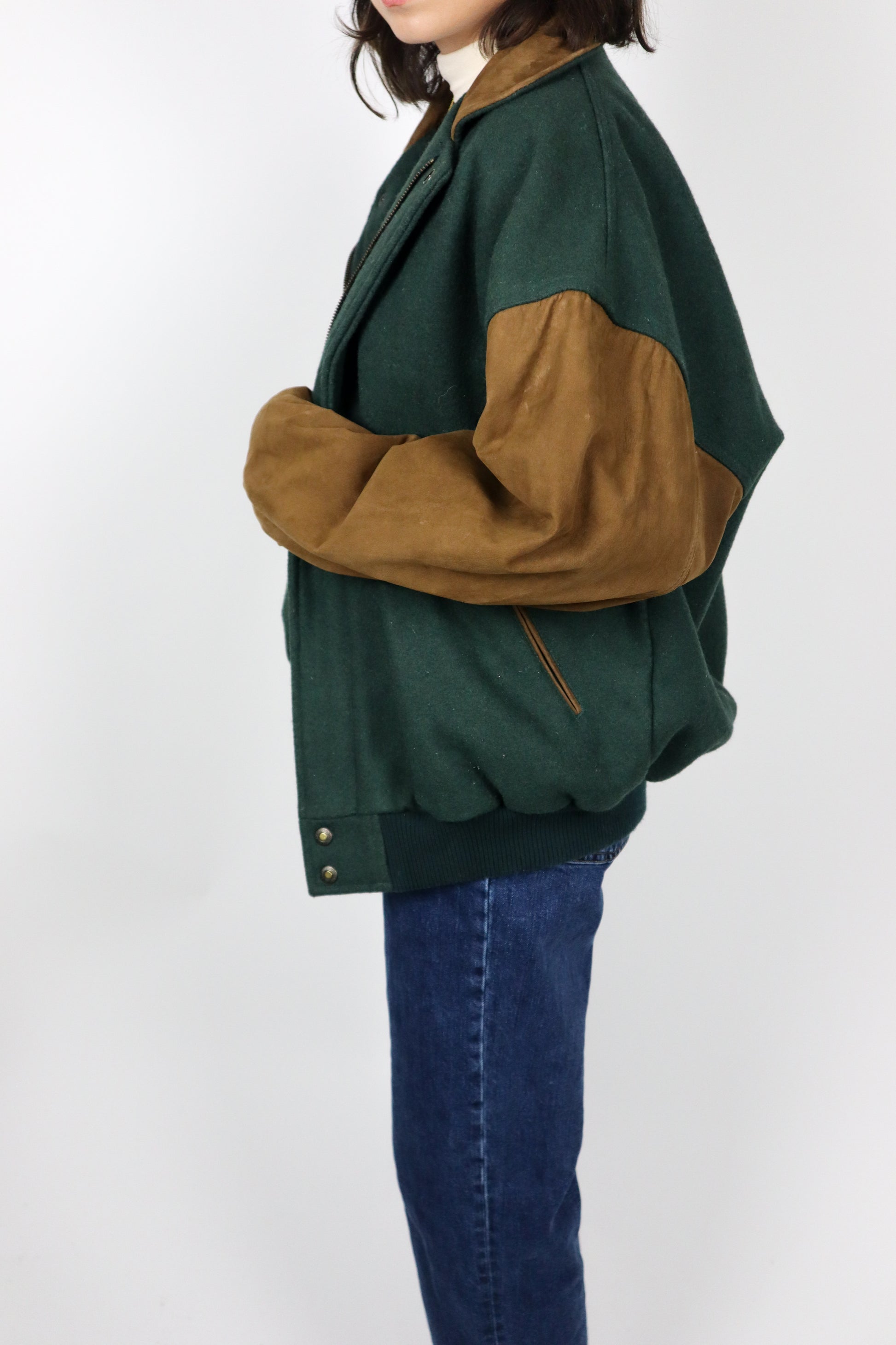 Vintage x Made in Canada x Wool & Leather Varsity Bomber (M/L)