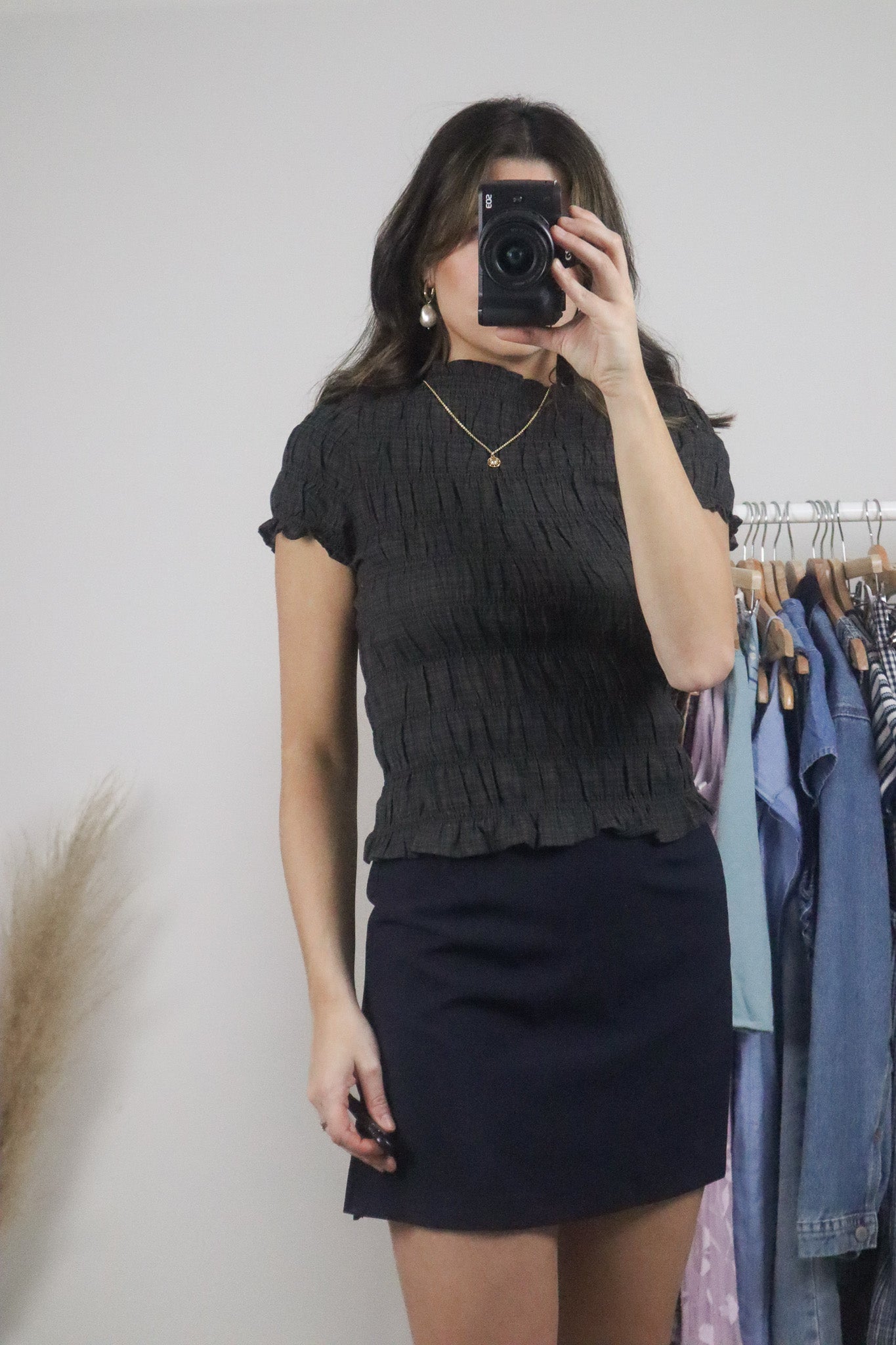 Modern x Cotton Gingham Ruched Top (S)