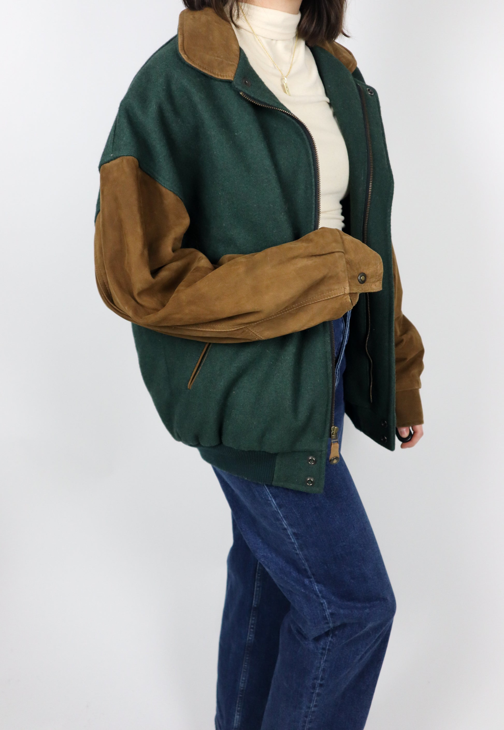 Vintage x Made in Canada x Wool & Leather Varsity Bomber (M/L)