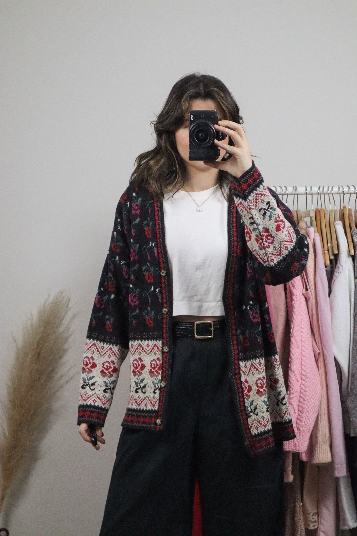Vintage x Knit Flower Cardigan (M/L)