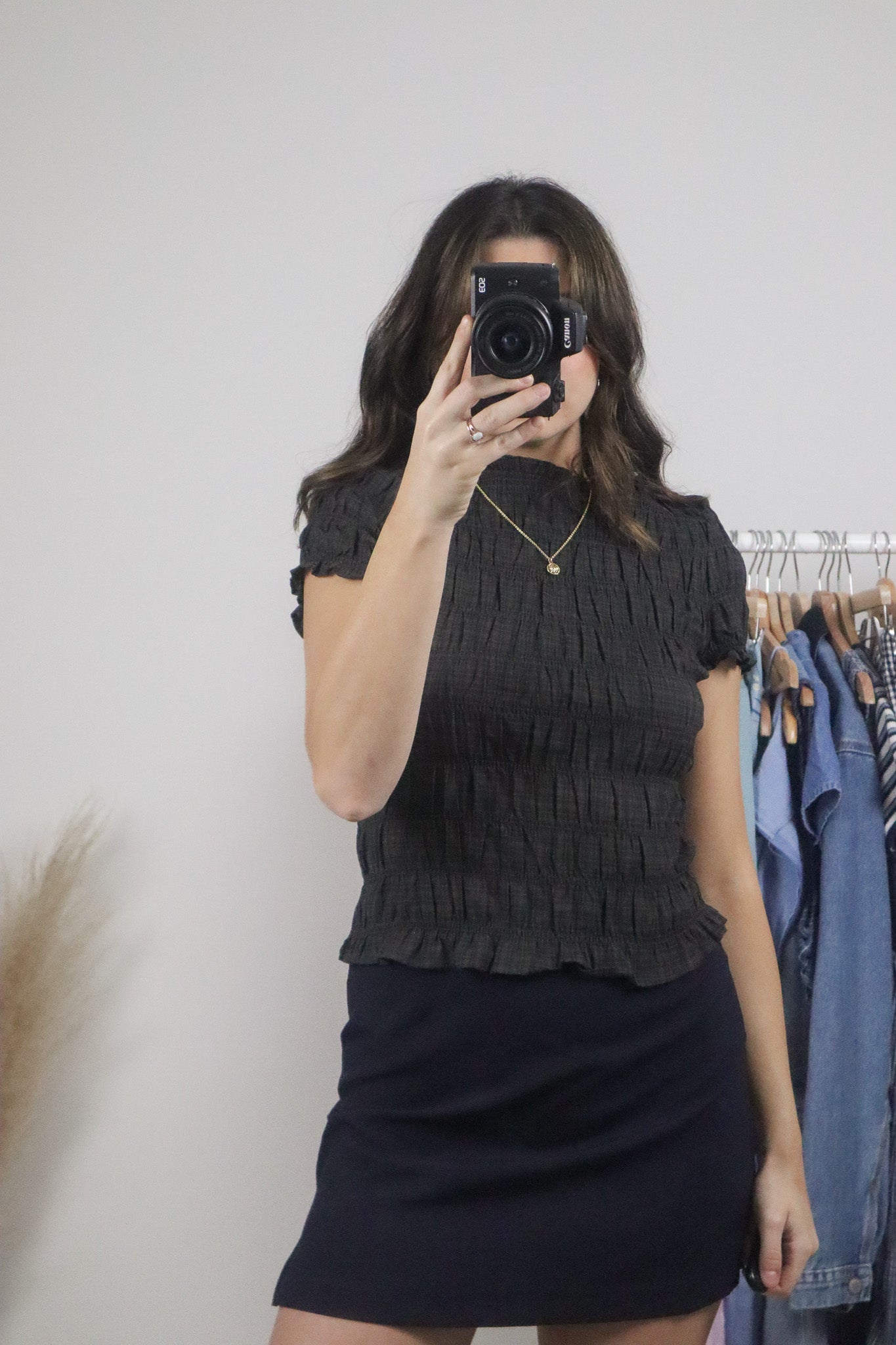 Modern x Cotton Gingham Ruched Top (S)