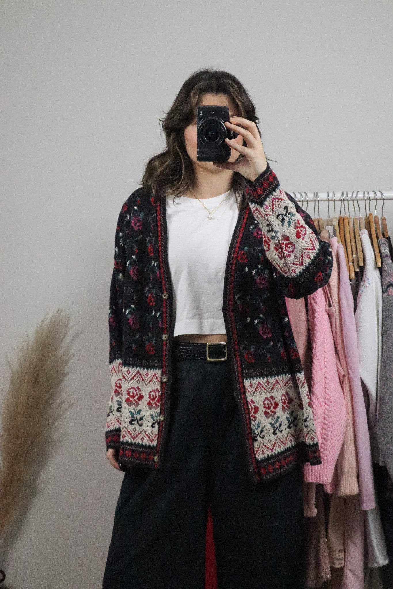 Vintage x Knit Flower Cardigan (M/L)
