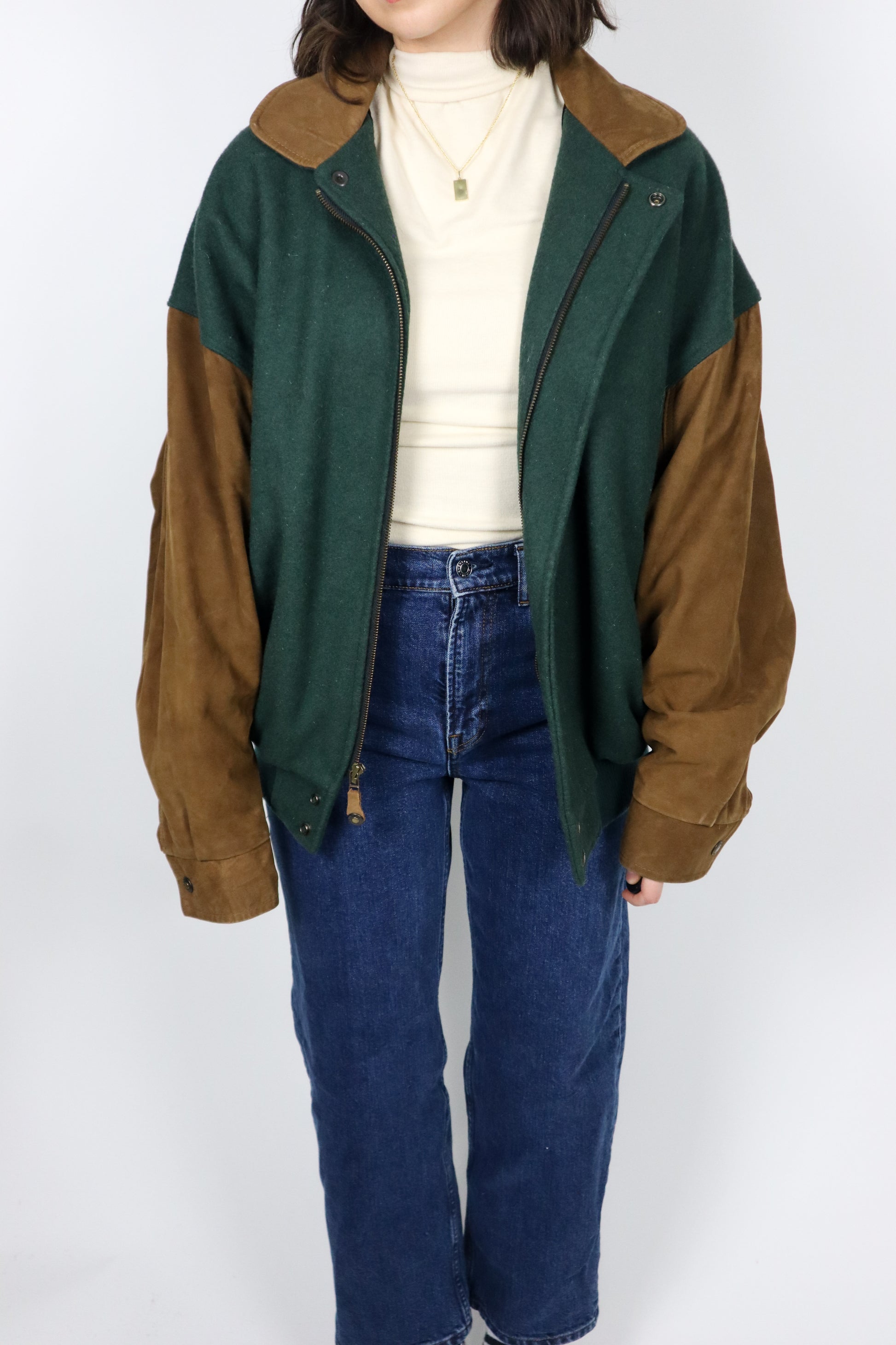 Vintage x Made in Canada x Wool & Leather Varsity Bomber (M/L)