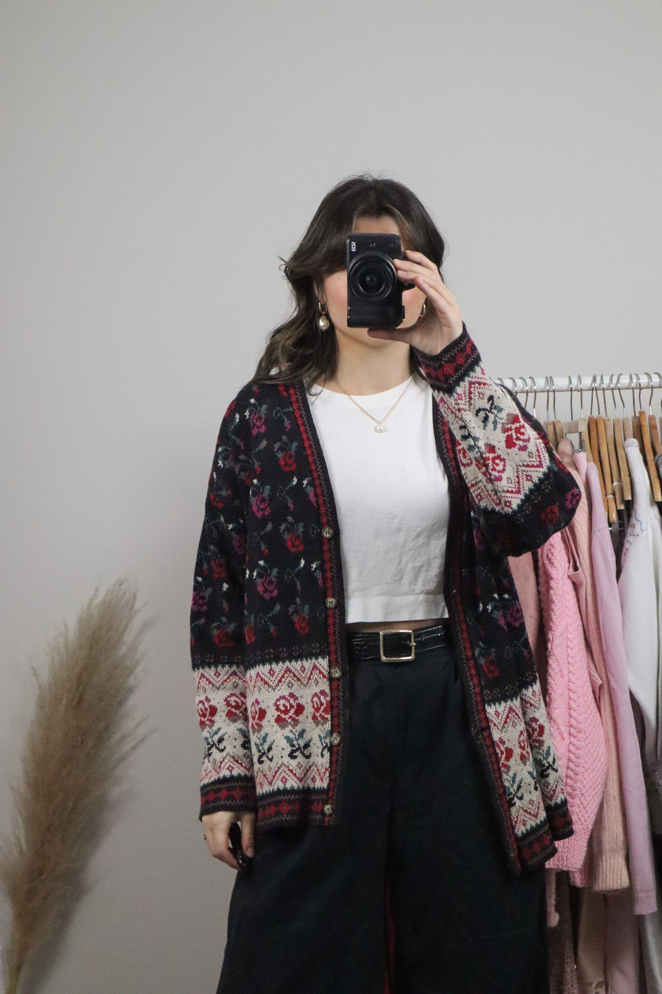 Vintage x Knit Flower Cardigan (M/L)