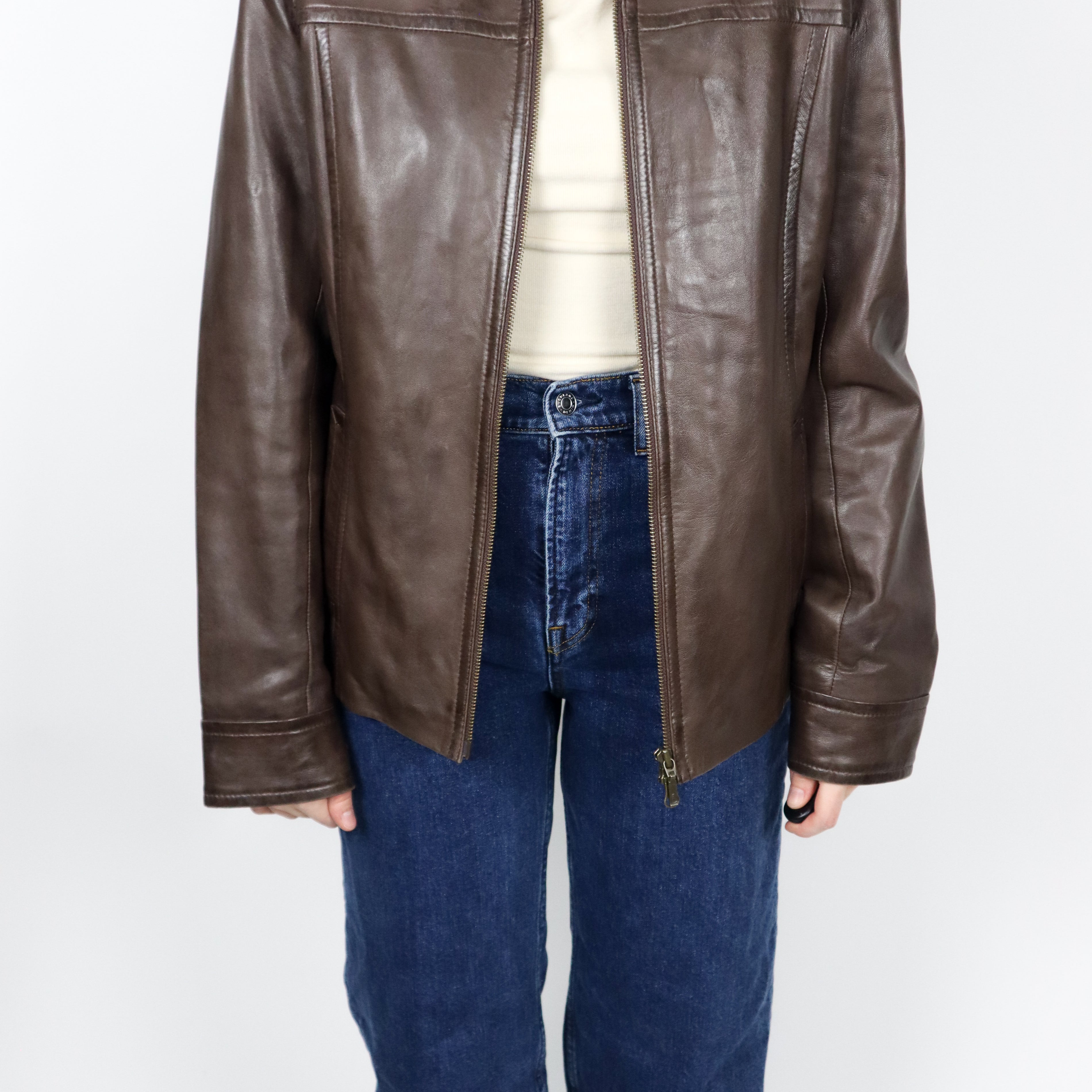 Vintage x Leather Jacket (S/M)
