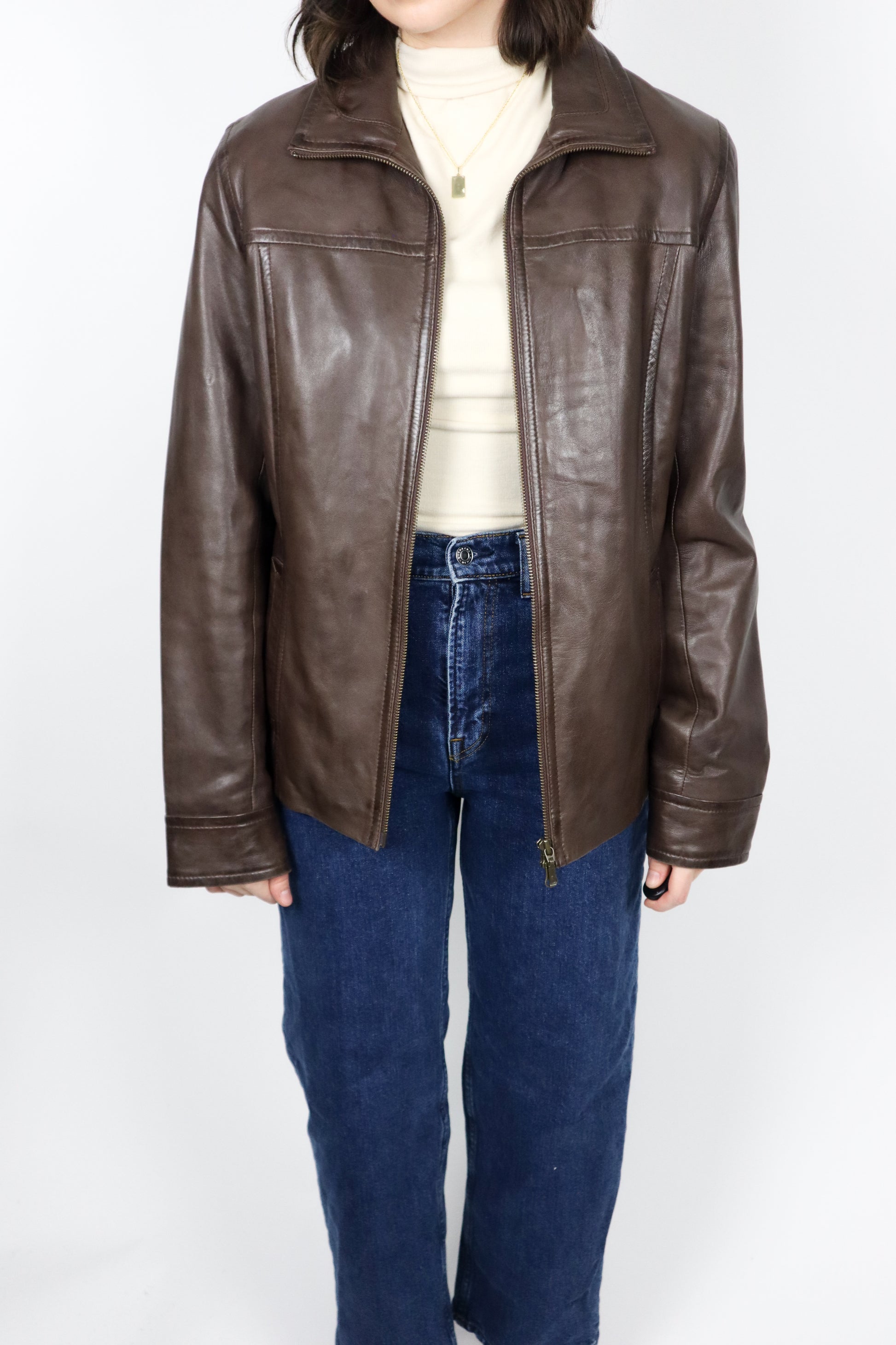 Vintage x Leather Jacket (S/M)