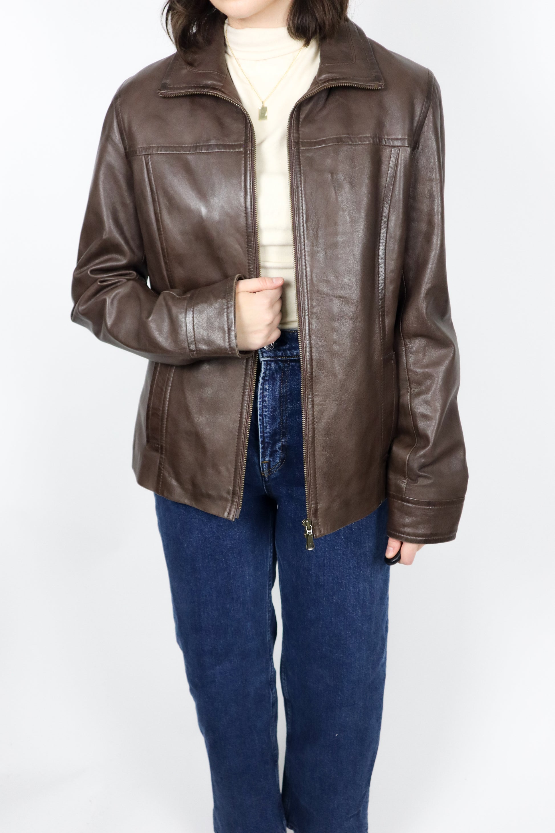 Vintage x Leather Jacket (S/M)