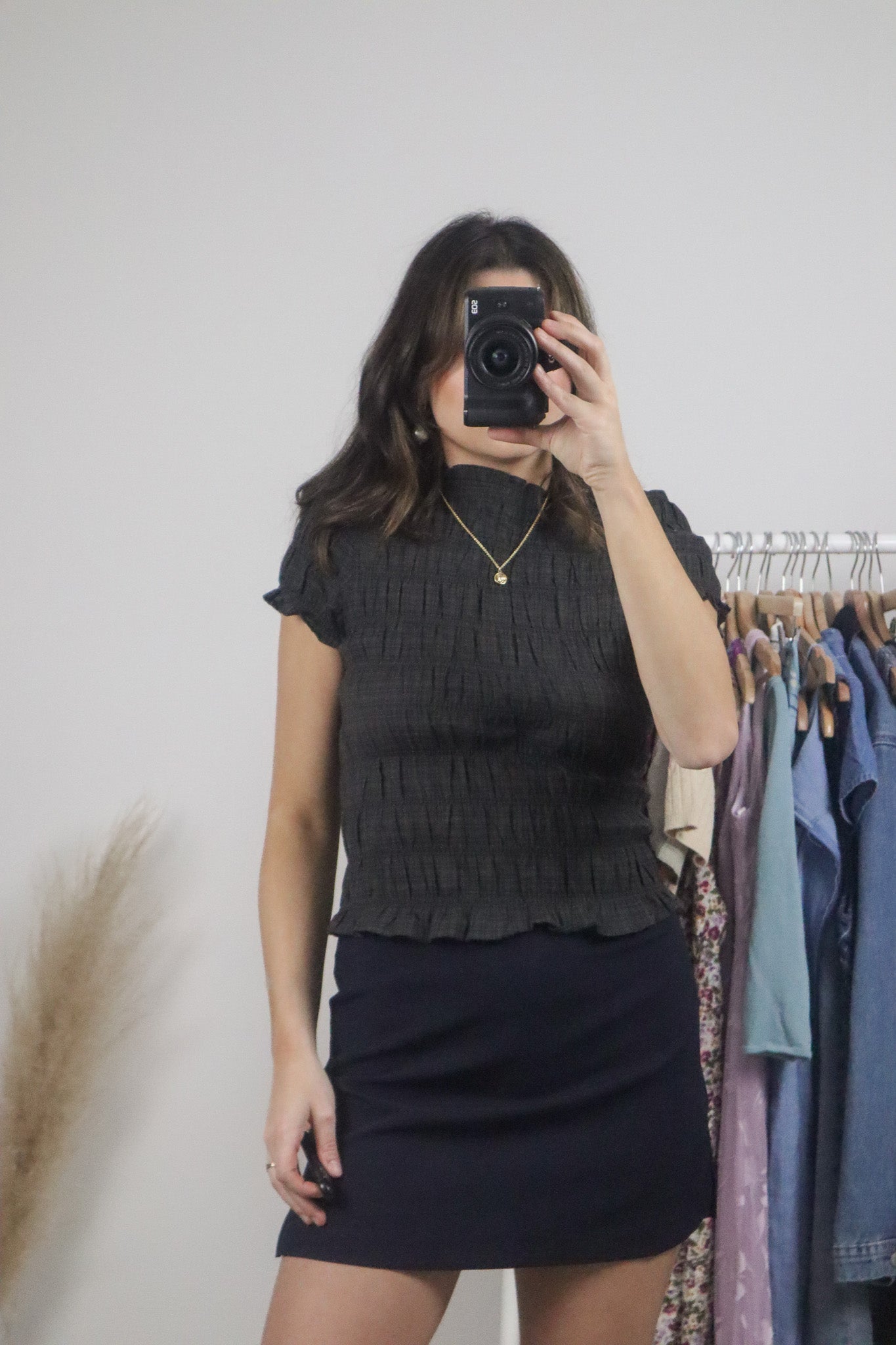 Modern x Cotton Gingham Ruched Top (S)