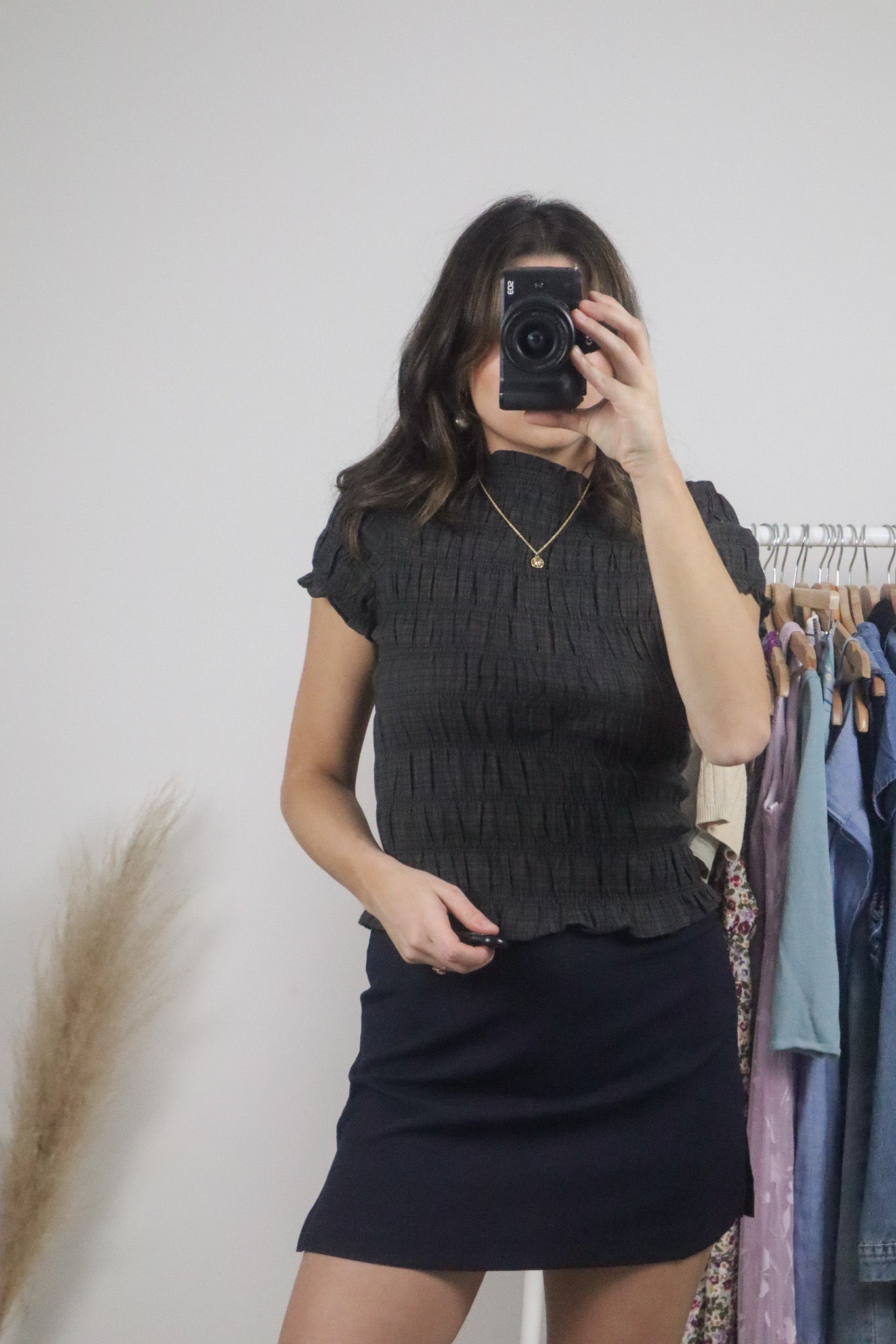 Modern x Cotton Gingham Ruched Top (S)