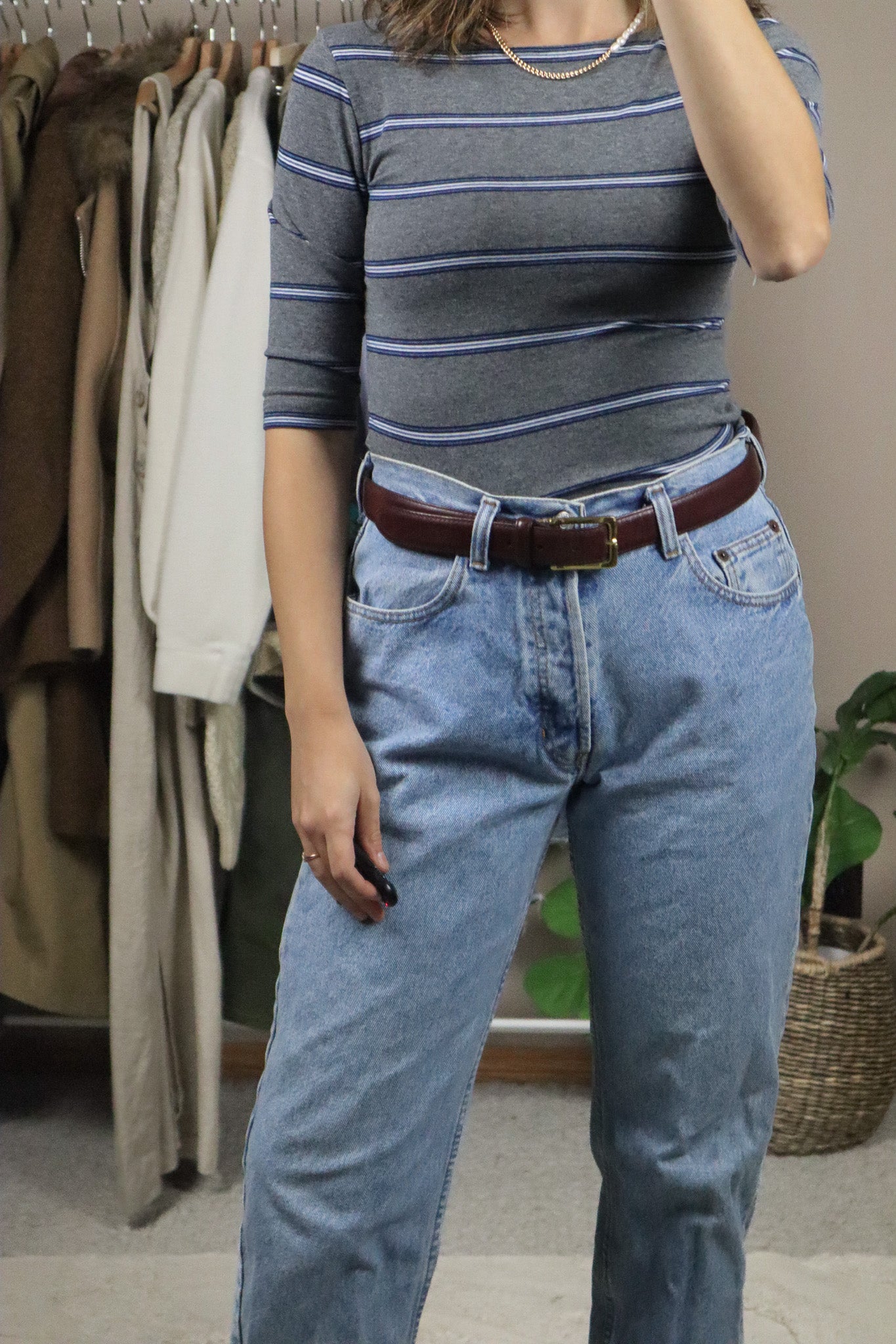 Vintage x Leather Belt (L)