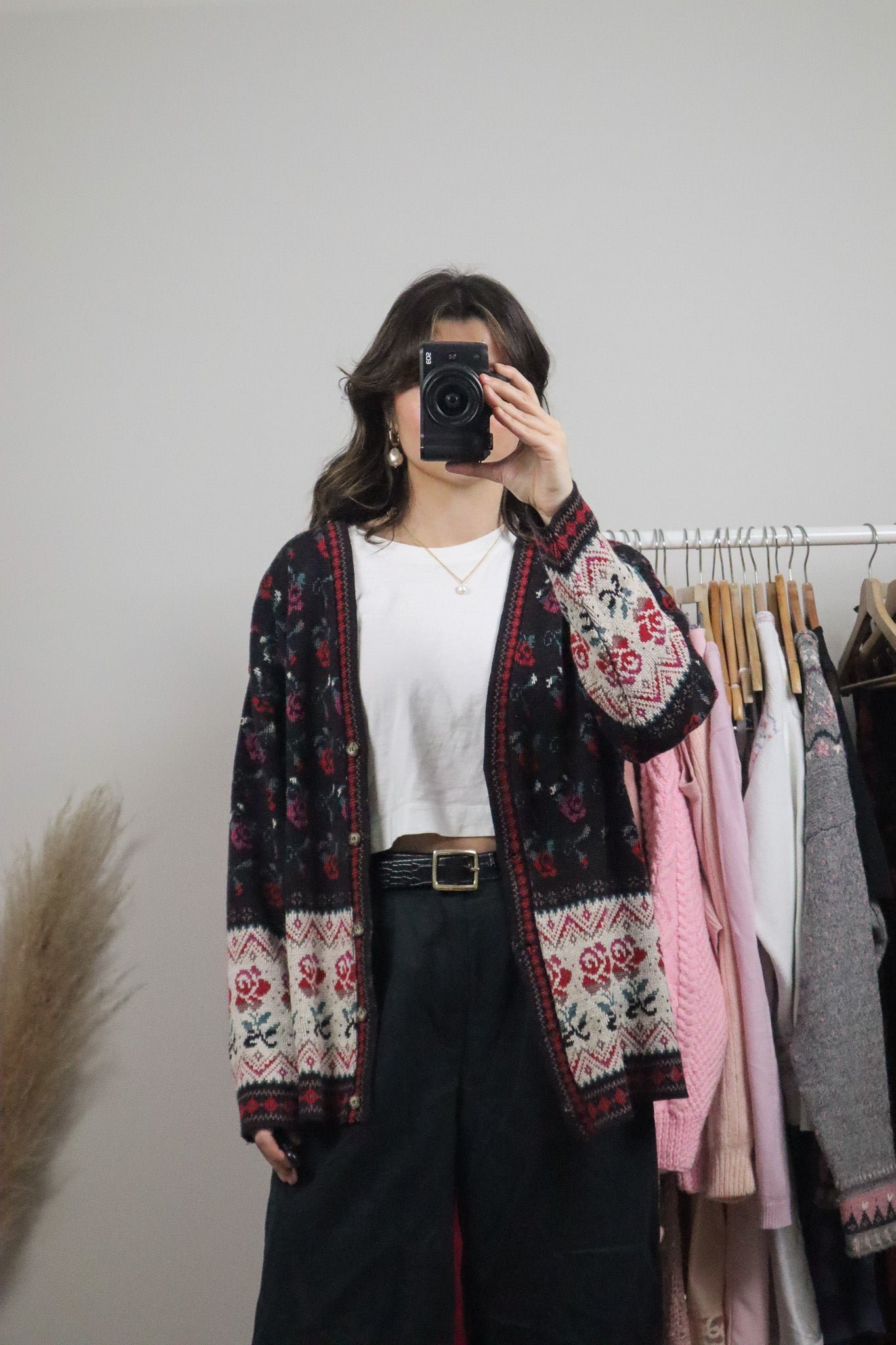 Vintage x Knit Flower Cardigan (M/L)