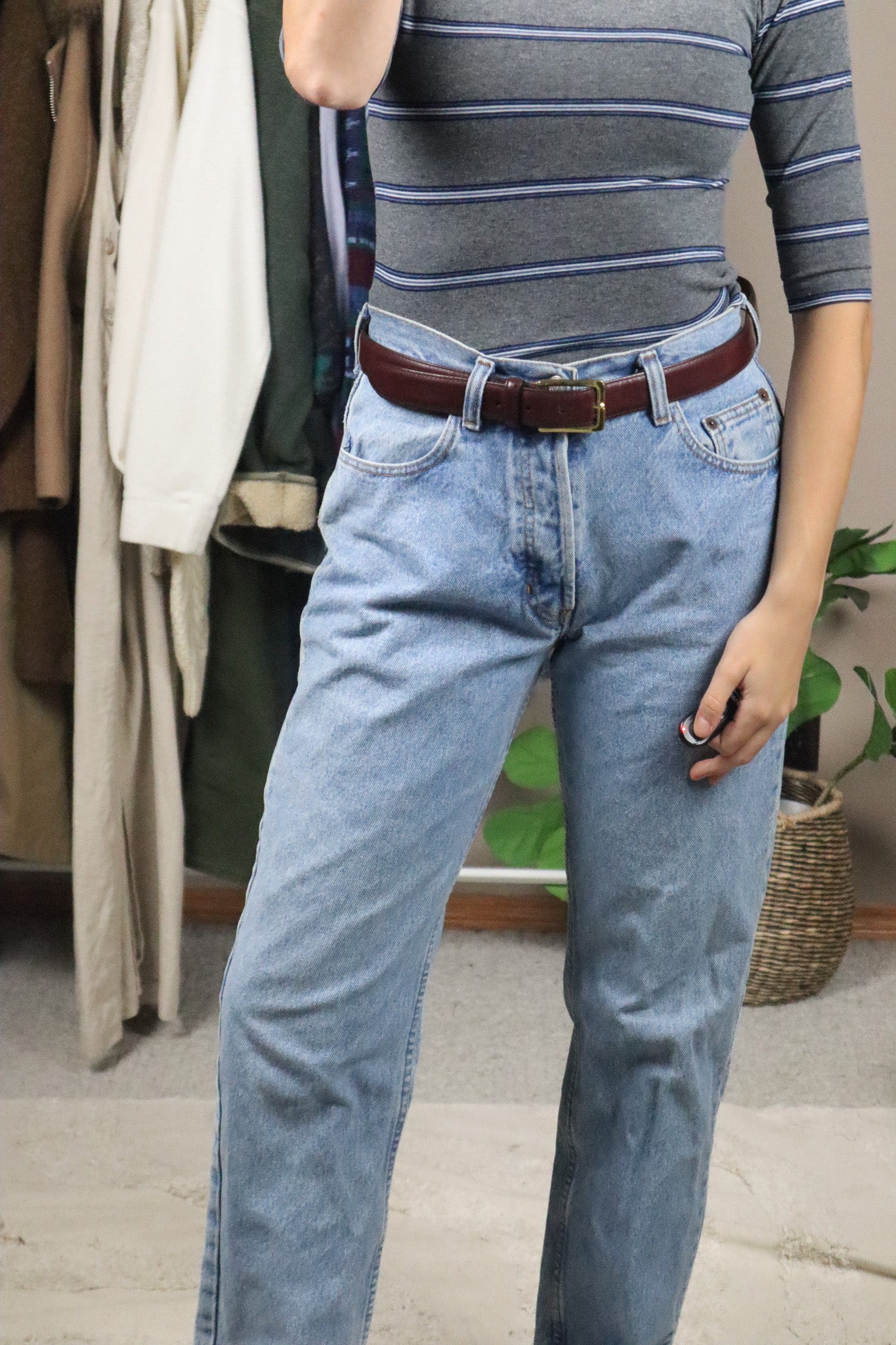 Vintage x Leather Belt (L)
