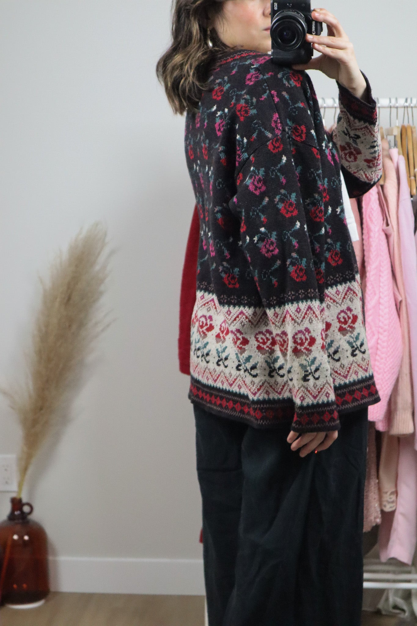 Vintage x Knit Flower Cardigan (M/L)