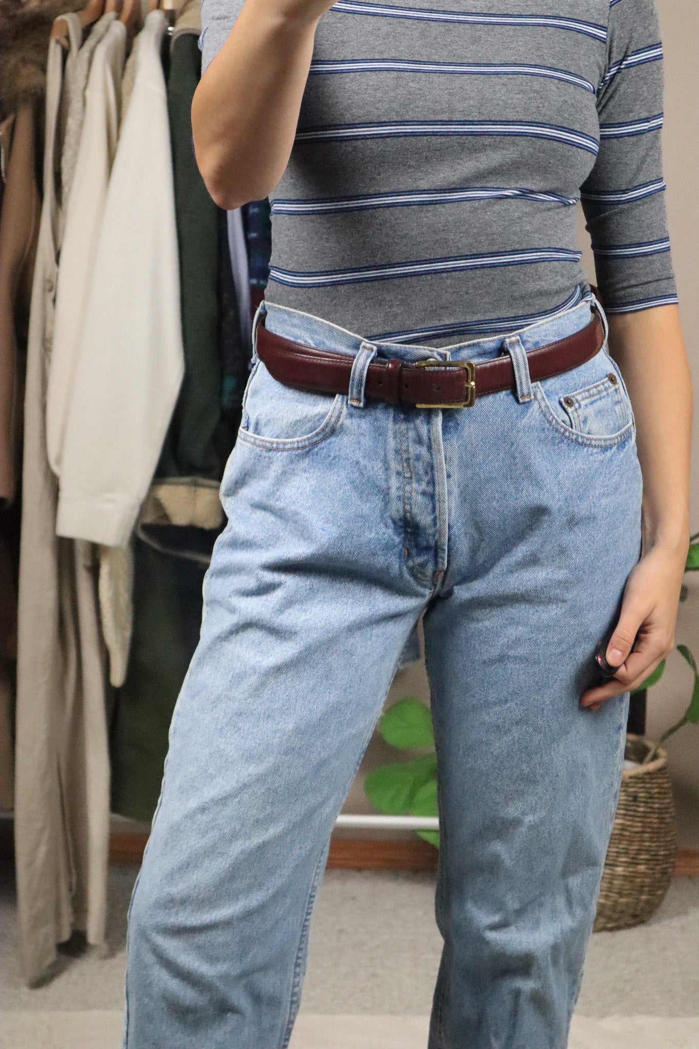 Vintage x Leather Belt (L)
