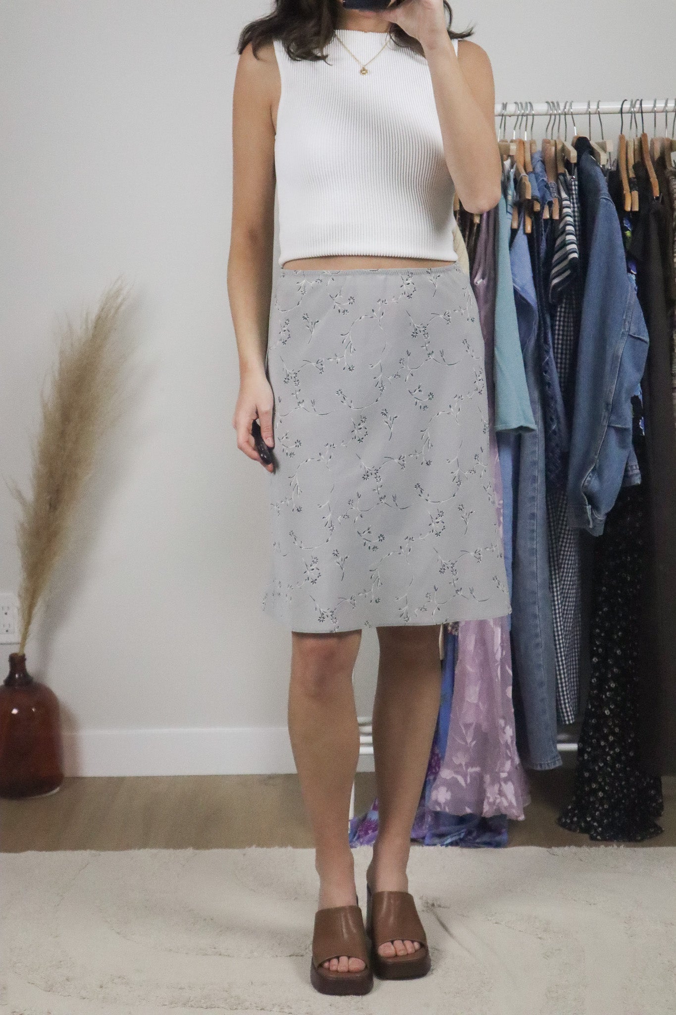 Vintage x Floral Midi Skirt (6)